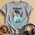 Urban Streetwear Anime Girl Cyan - Sport Grey