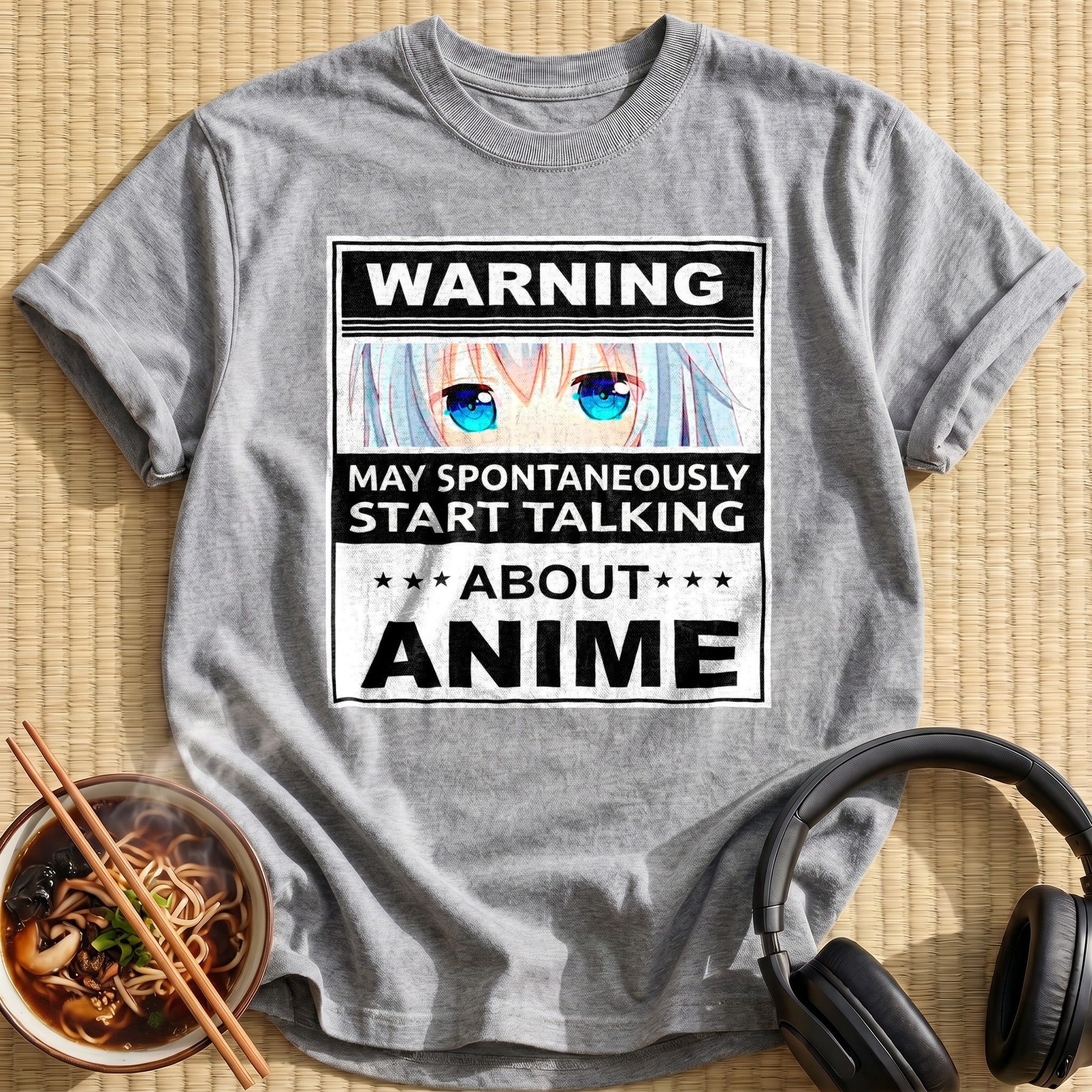 Warning May Start Talking Anime - Sport Grey