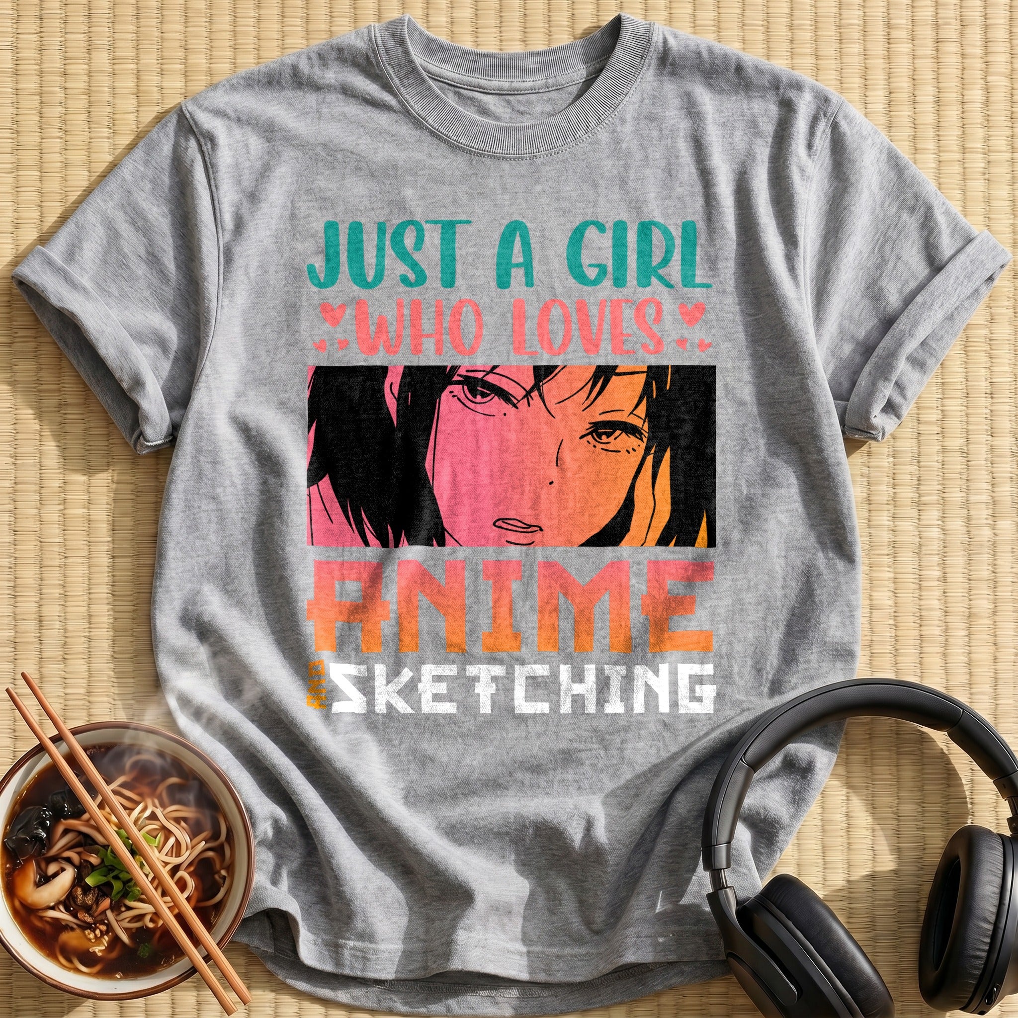 Who Loves Anime Brooding Girl Portrait - Sport Grey