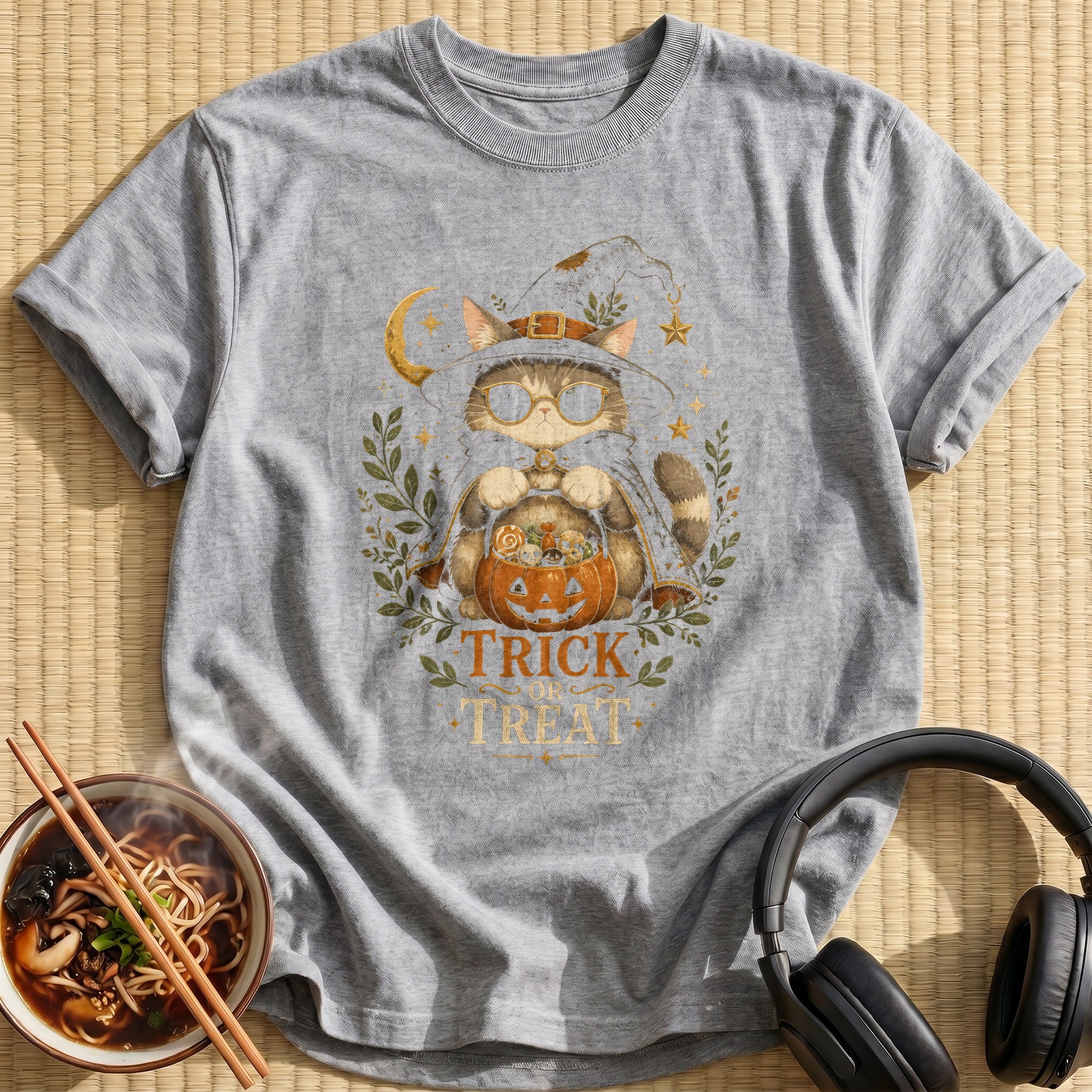Witch Cat Trick Or Treat - Sport Grey