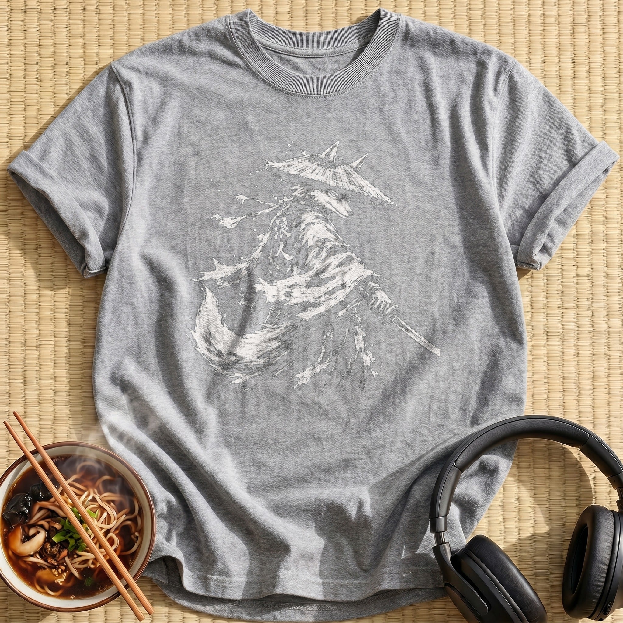 Wolf Ronin Splattered Ink Style