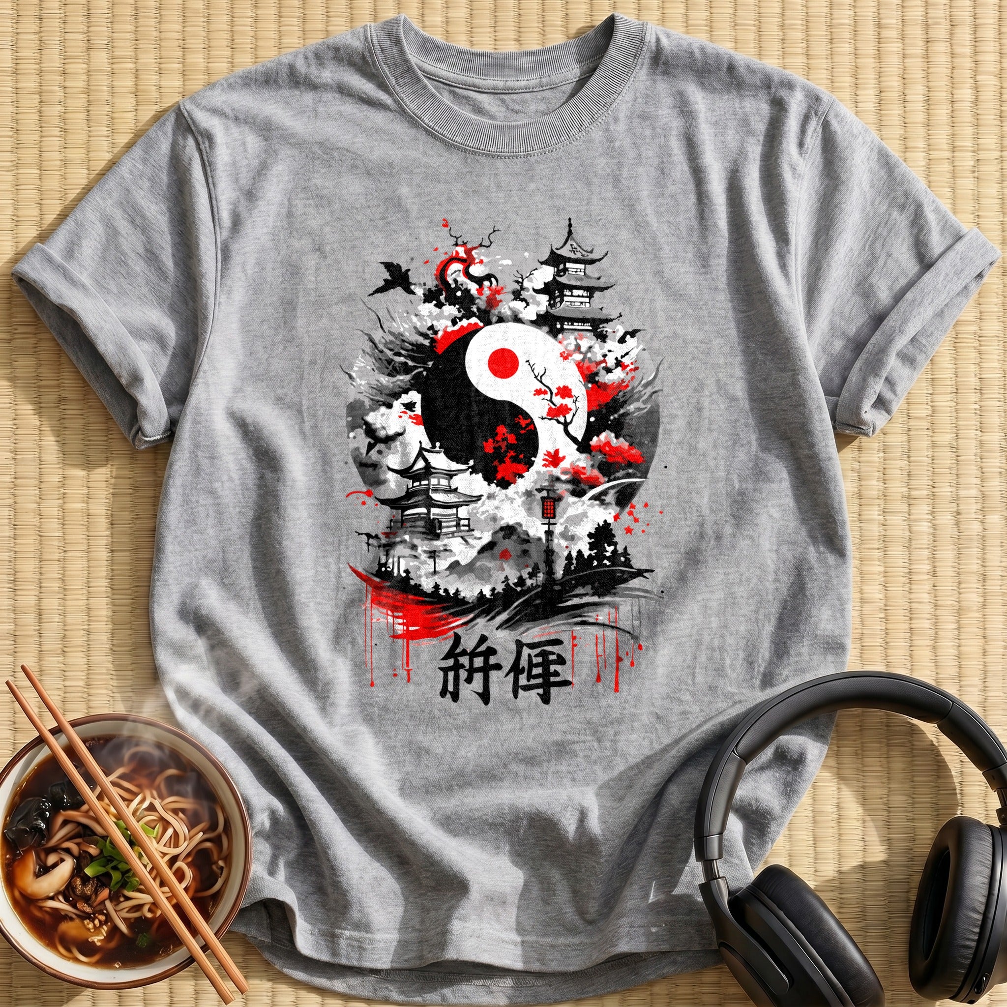 Yin Yang Pagoda Cherry Blossom - Sport Grey