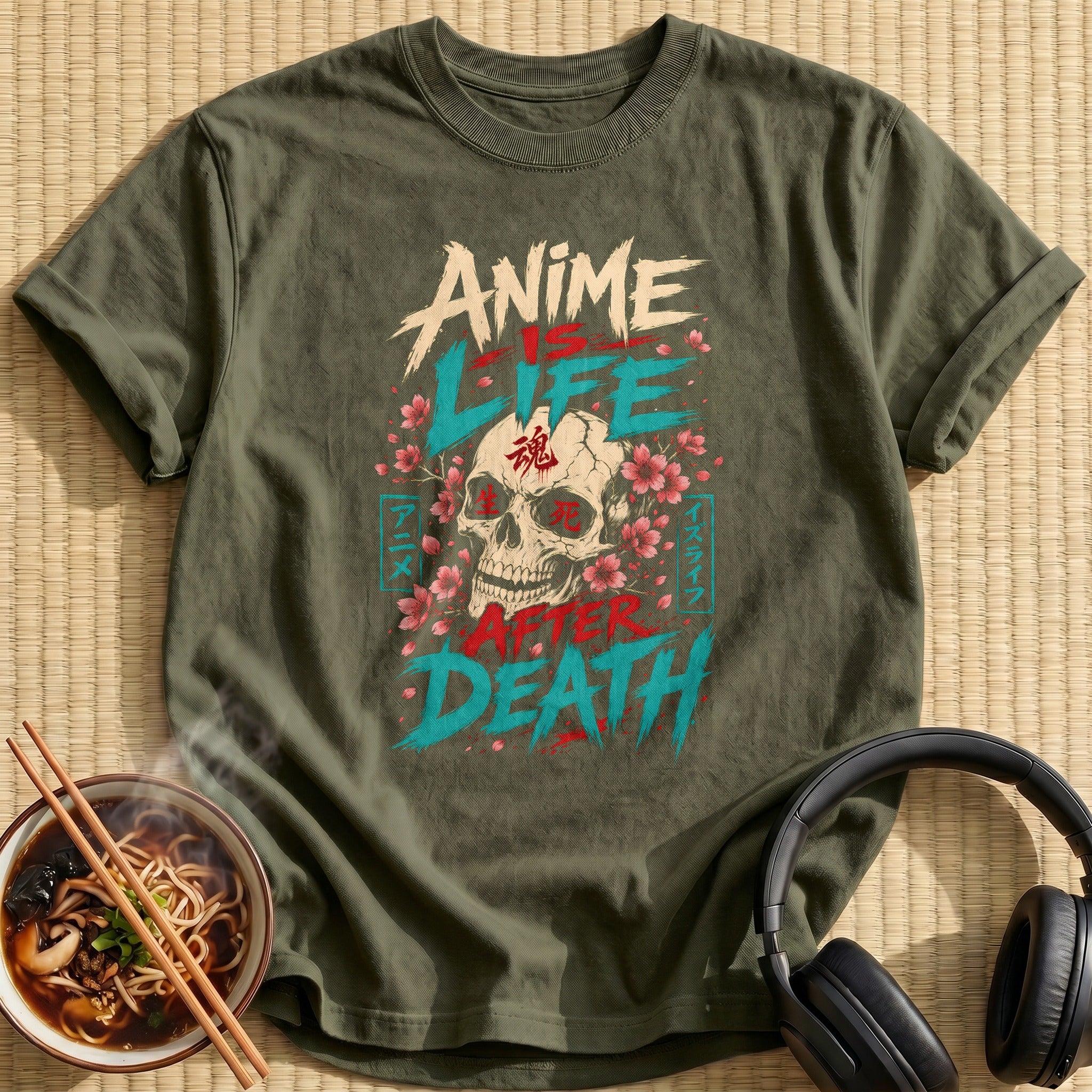 Anime Is Life After Death - Military Green