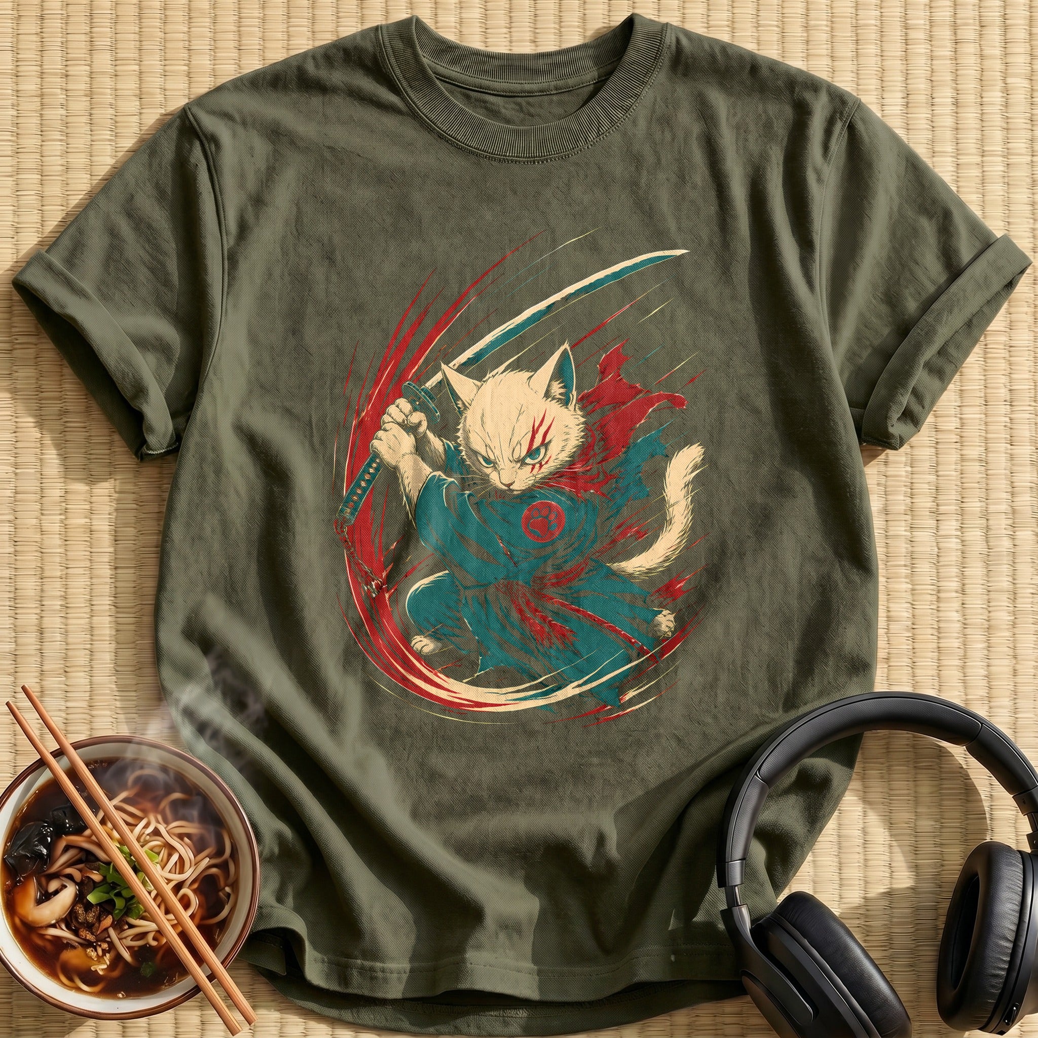 Anime Warrior Cat 21 - Military Green