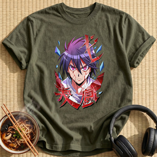 Bloodied Scarred Anime Warrior Portrait - Military Green