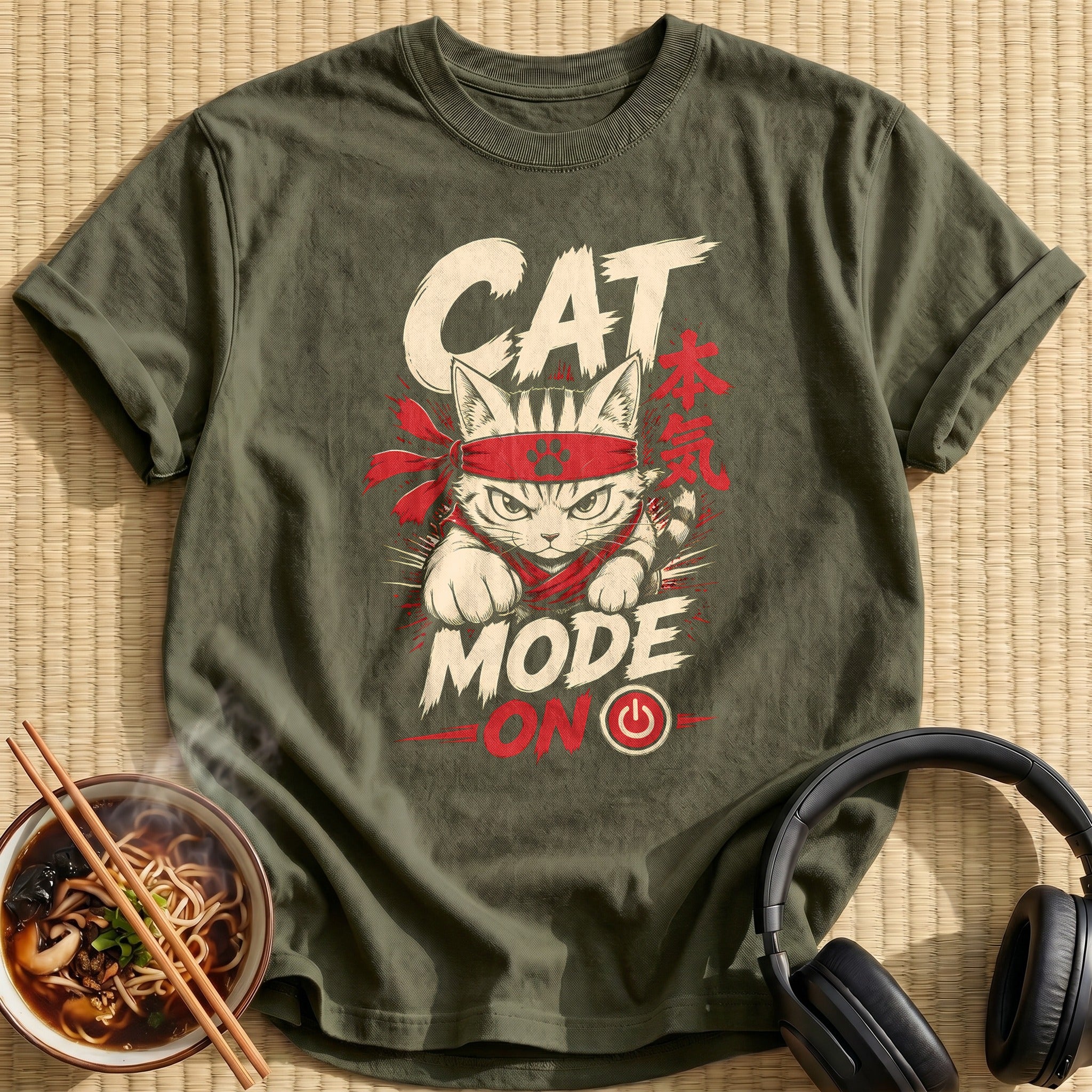 Cat Mode On 74 - Military Green