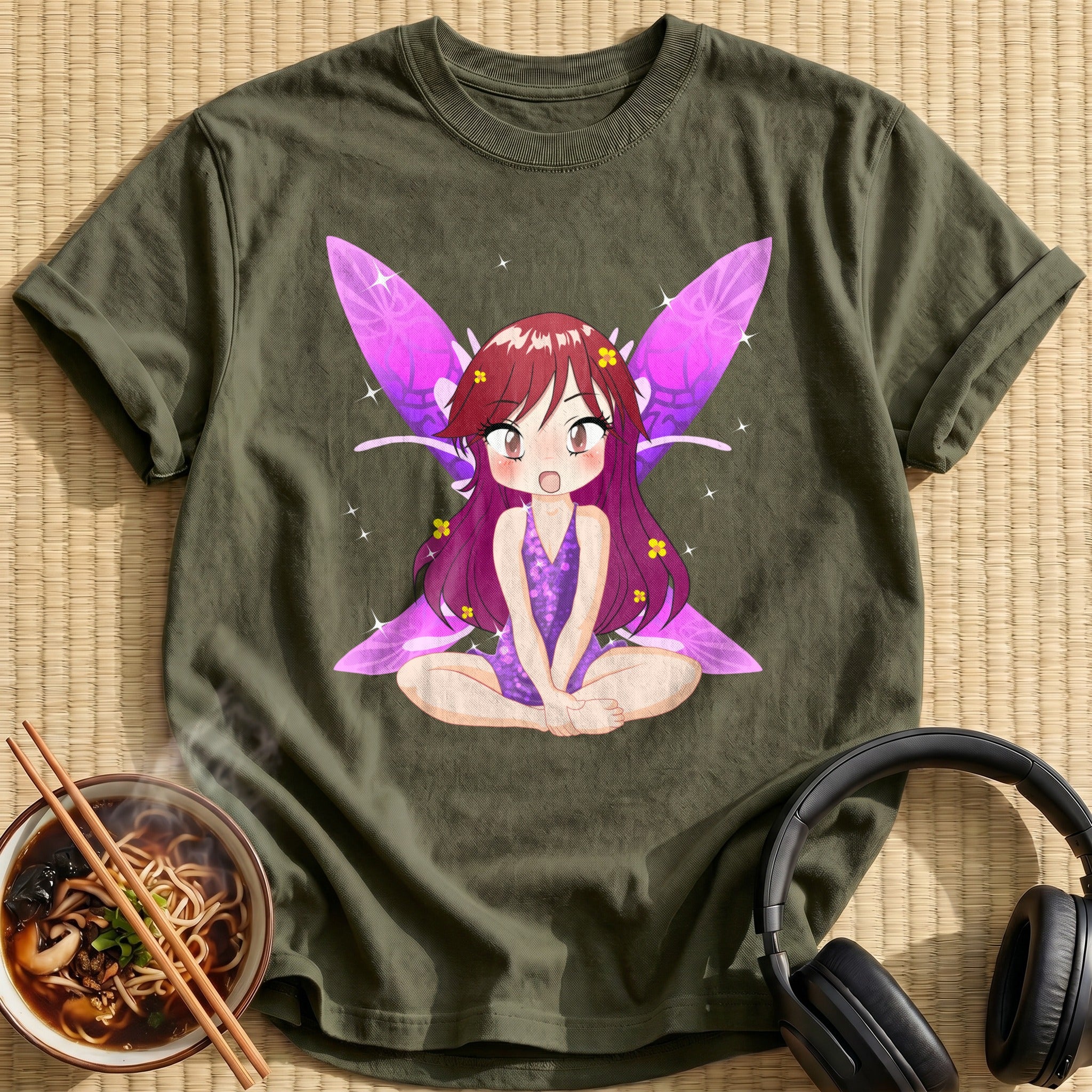 Cute Chibi Magical Fairy Girl - Military Green