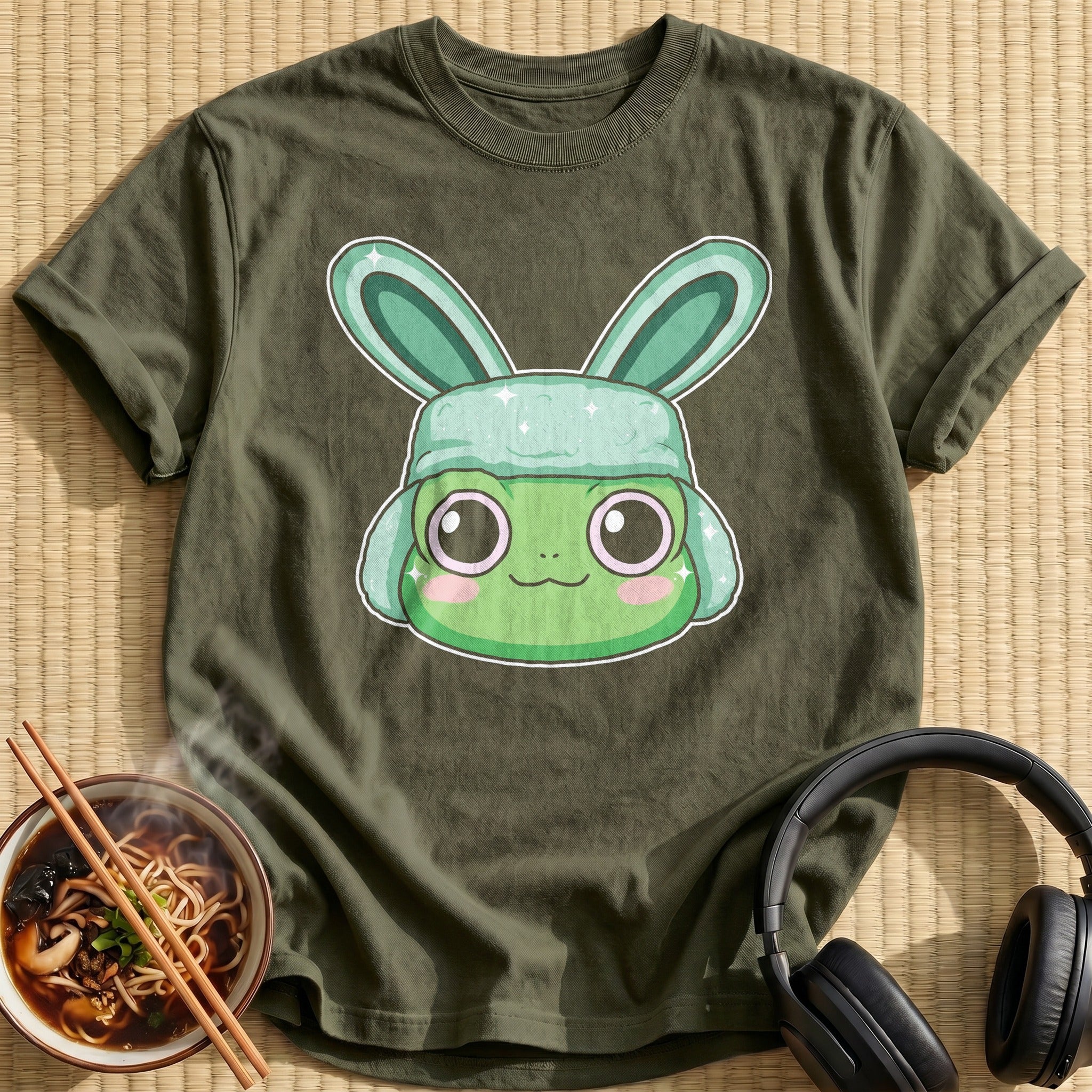 Frog Mint Bunny Hood