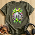 Green Graffiti Japanese Kanji Lettering Art - Military Green