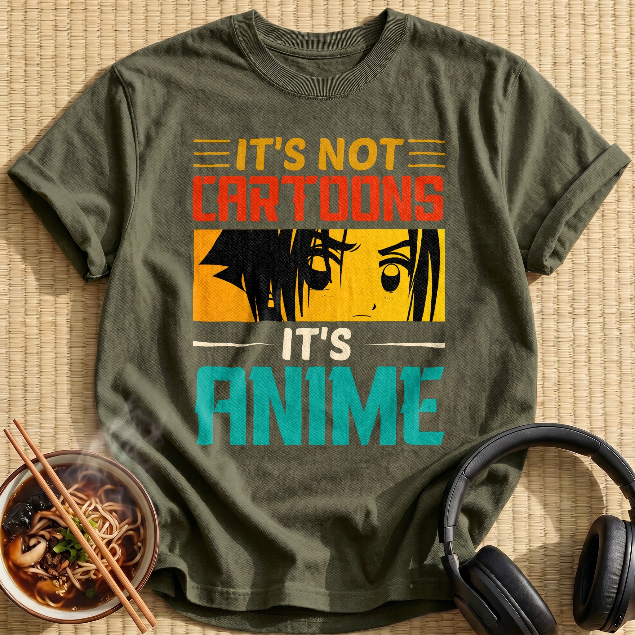 Its Not Cartoons Its Anime Boy - Military Green