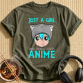 Just A Girl Loves Anime Kitty - Military Green
