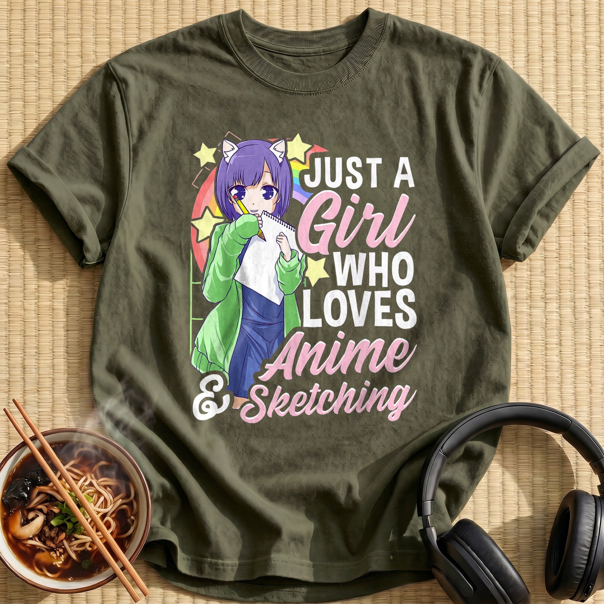 Just A Girl Who Loves Sketching - Military Green