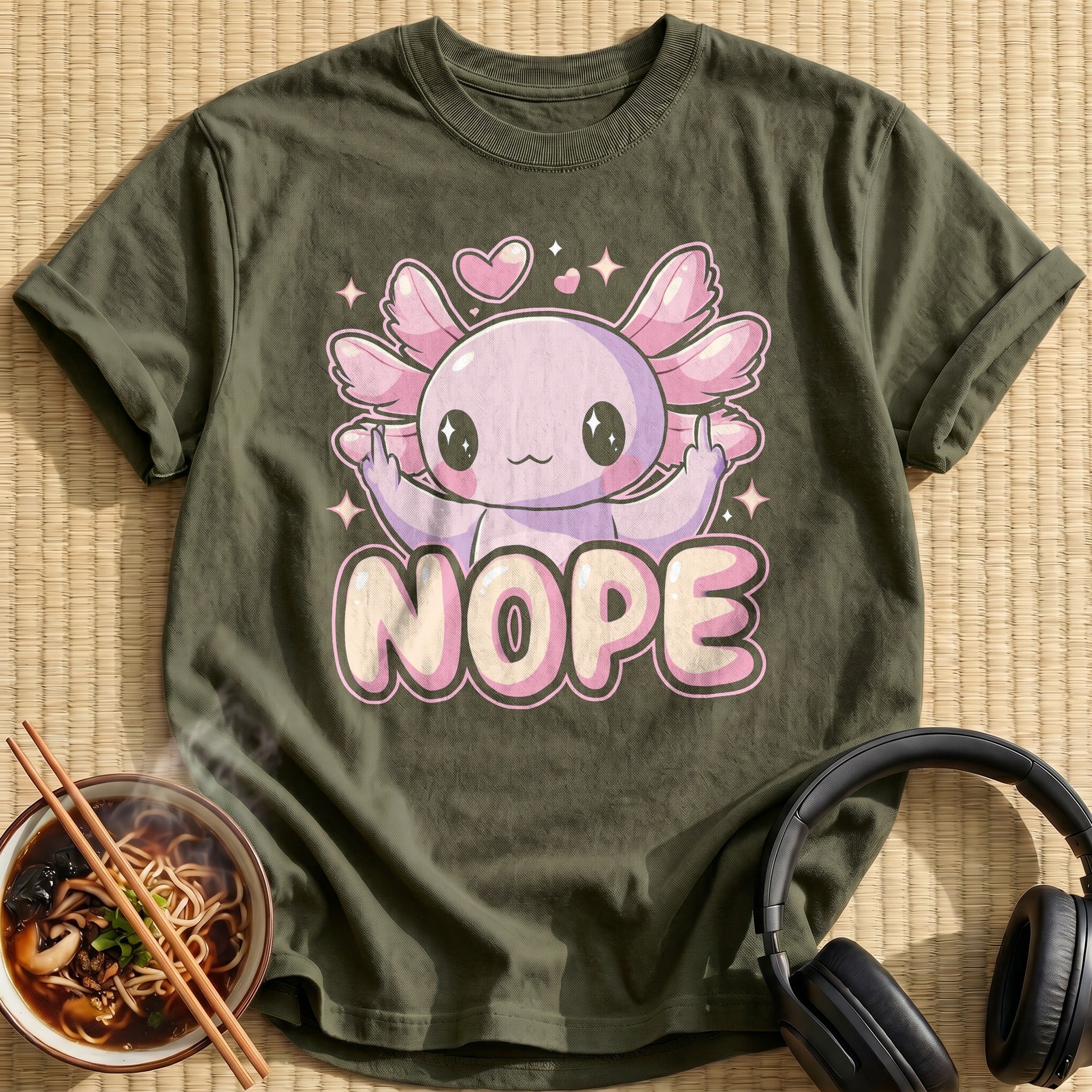 Kawaii Chibi Axolotl Saying Nope