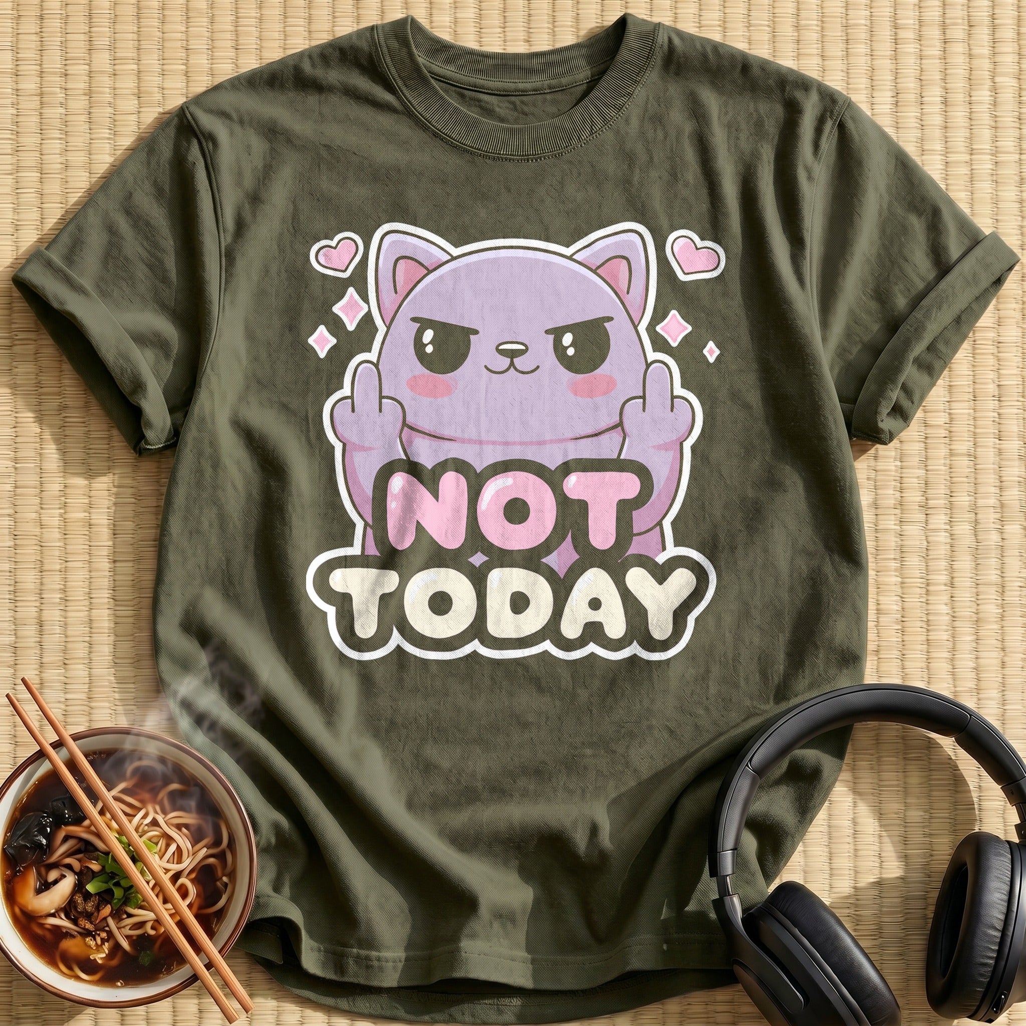 Kawaii Chibi Cat Saying Not Today