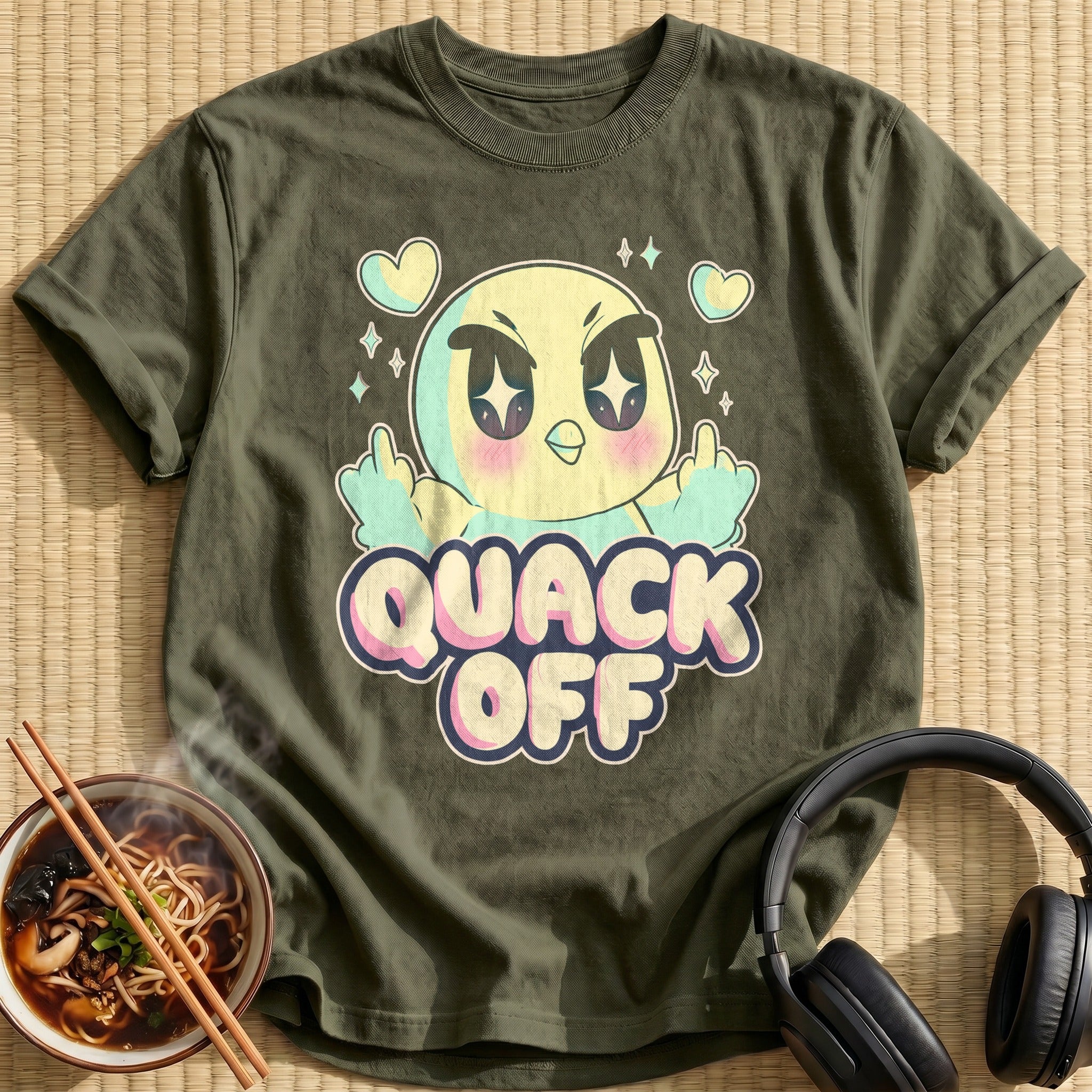 Kawaii Chibi Duck Saying Quack Off