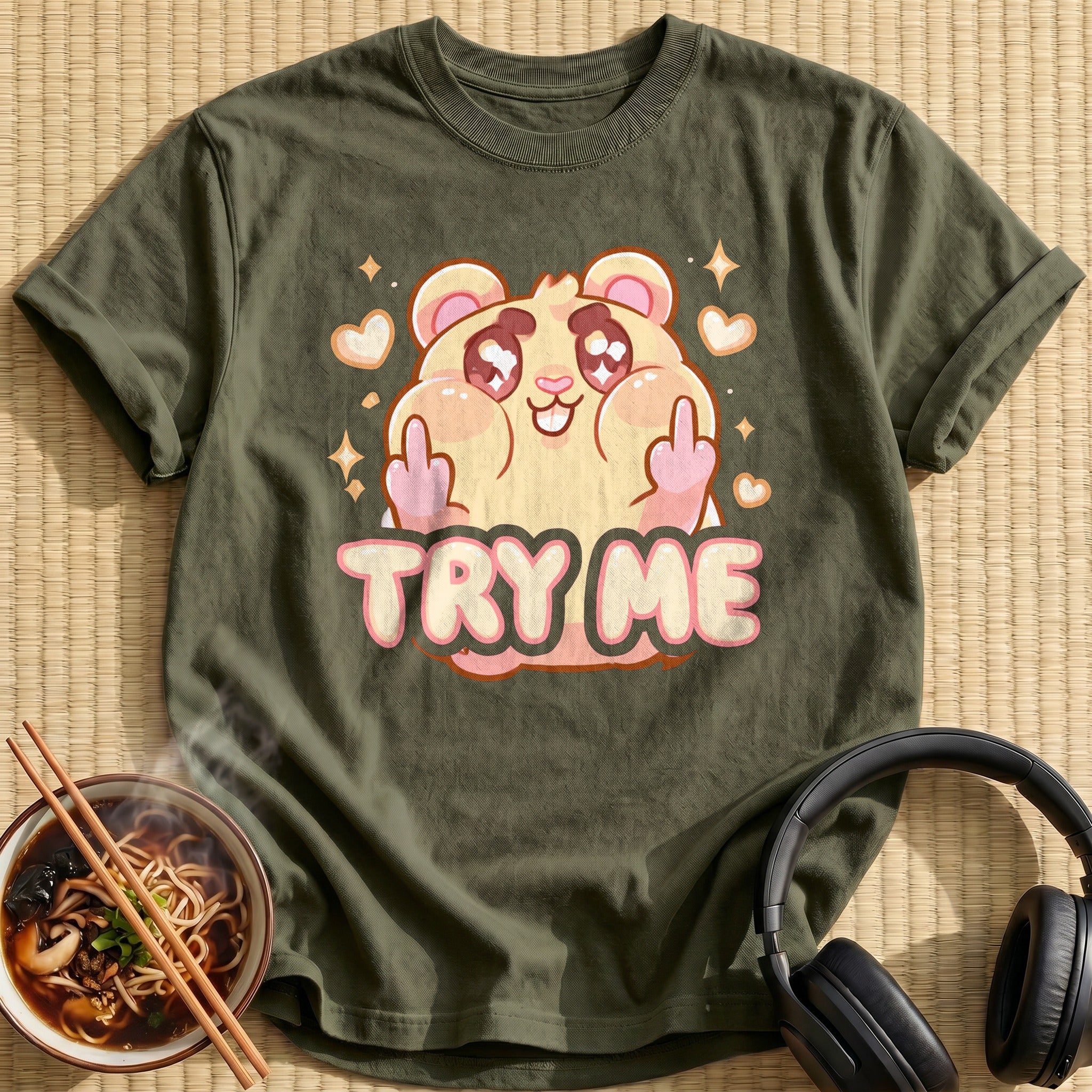 Kawaii Chibi Hamster Saying Try Me