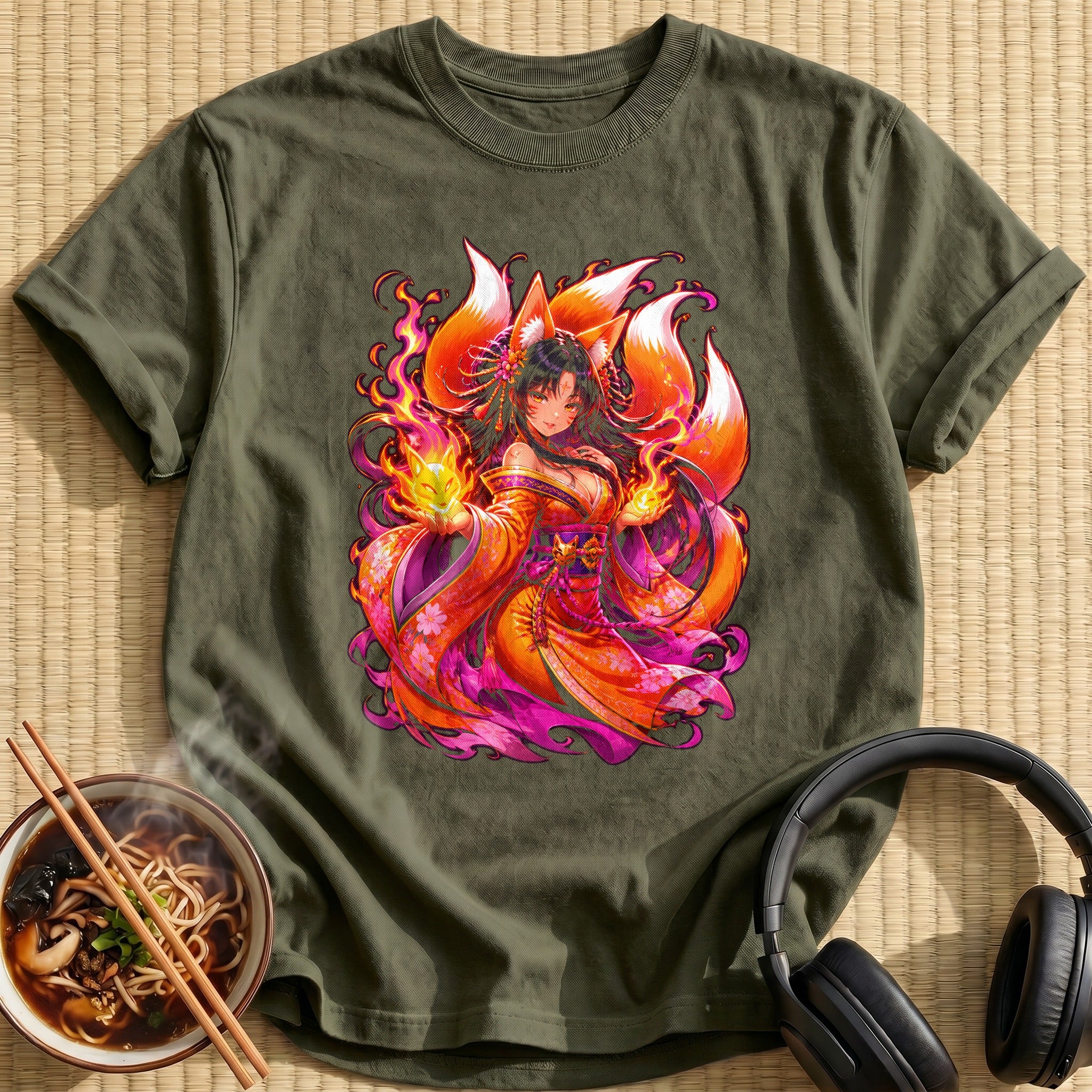Kitsune Girl 56 - Military Green