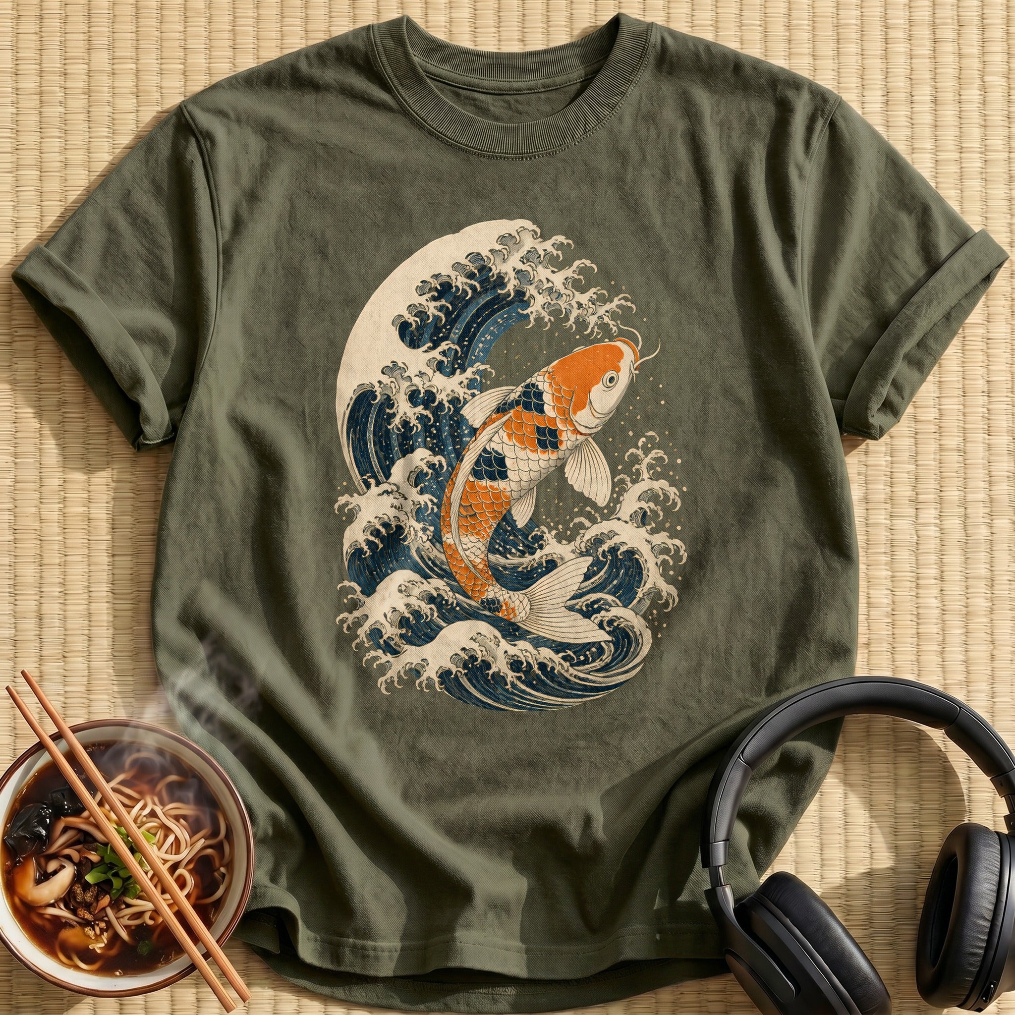 Koi Great Wave 33 - Military Green