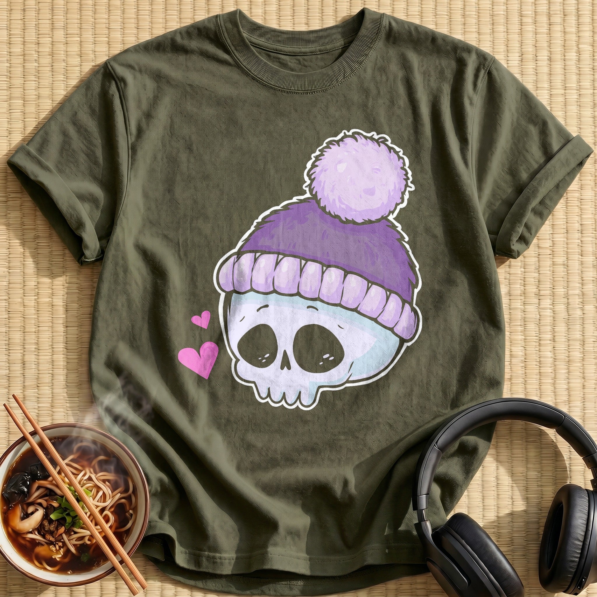 Lavender Pom Beanie Skull