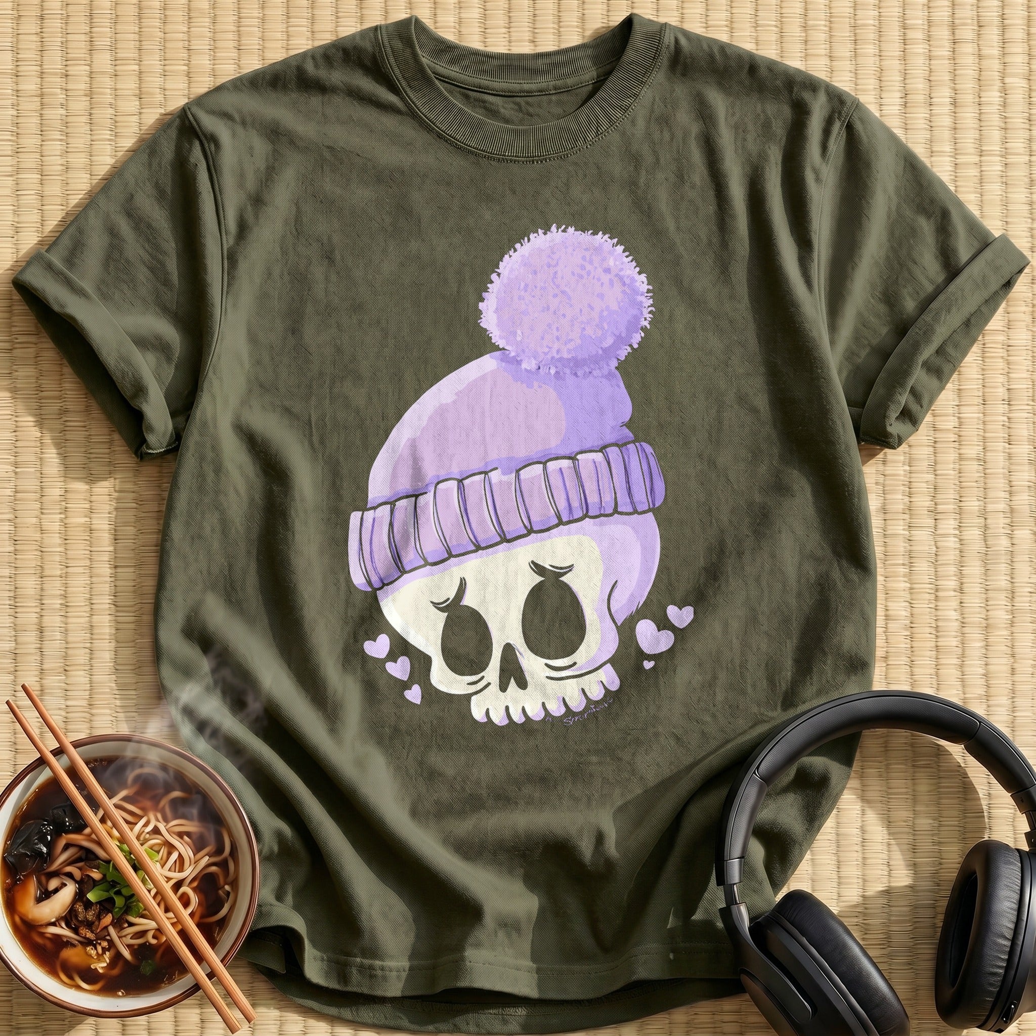 Lavender Pom Beanie Skull