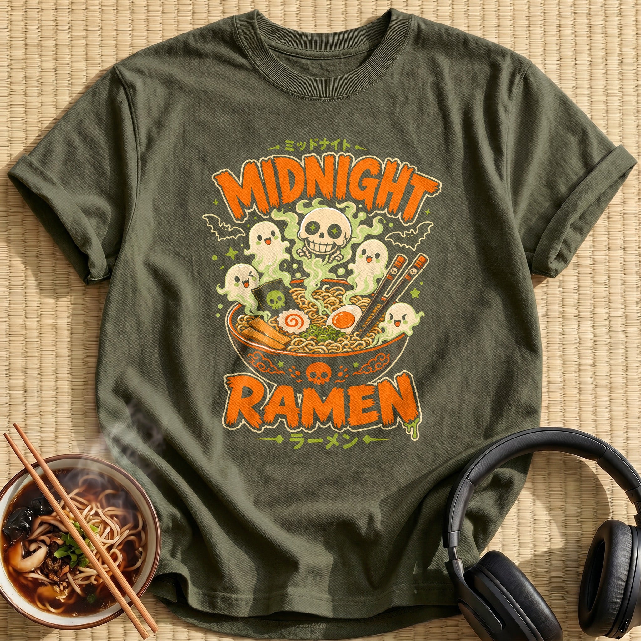 Midnight Ramen Anime - Military Green