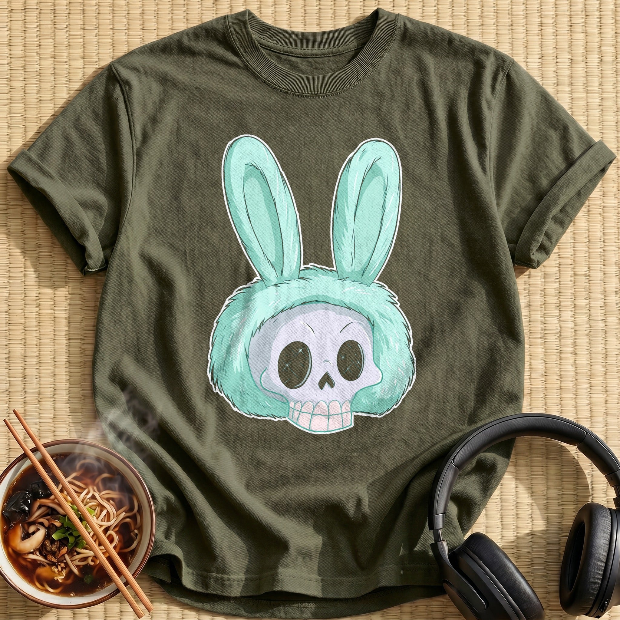 Mint Bunny Ears Skull
