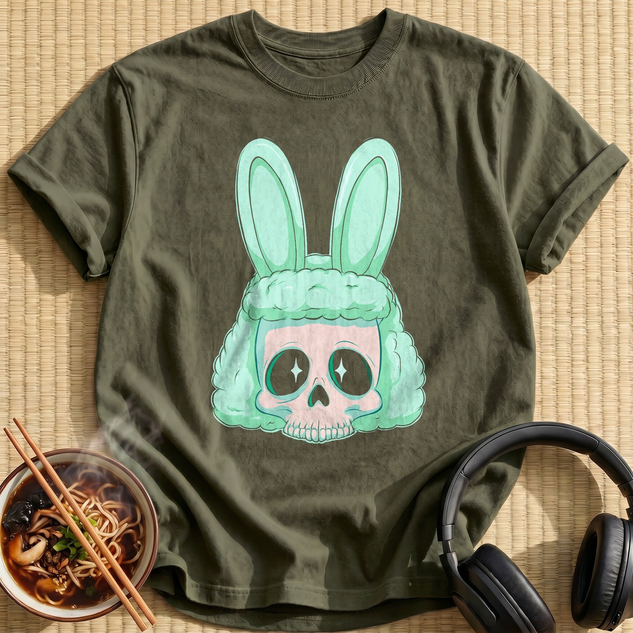 Mint Bunny Ears Skull
