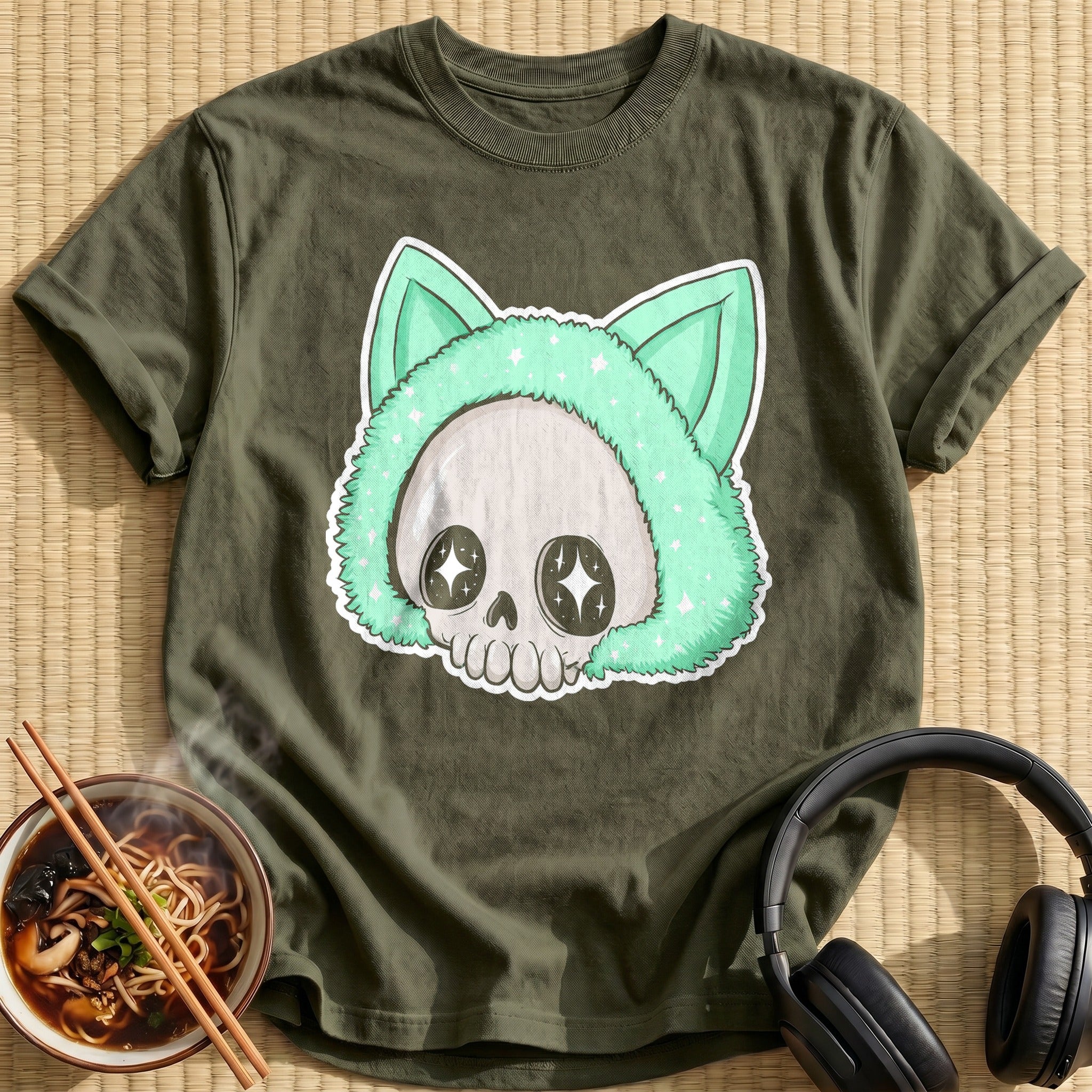 Mint Cat Hood Skull