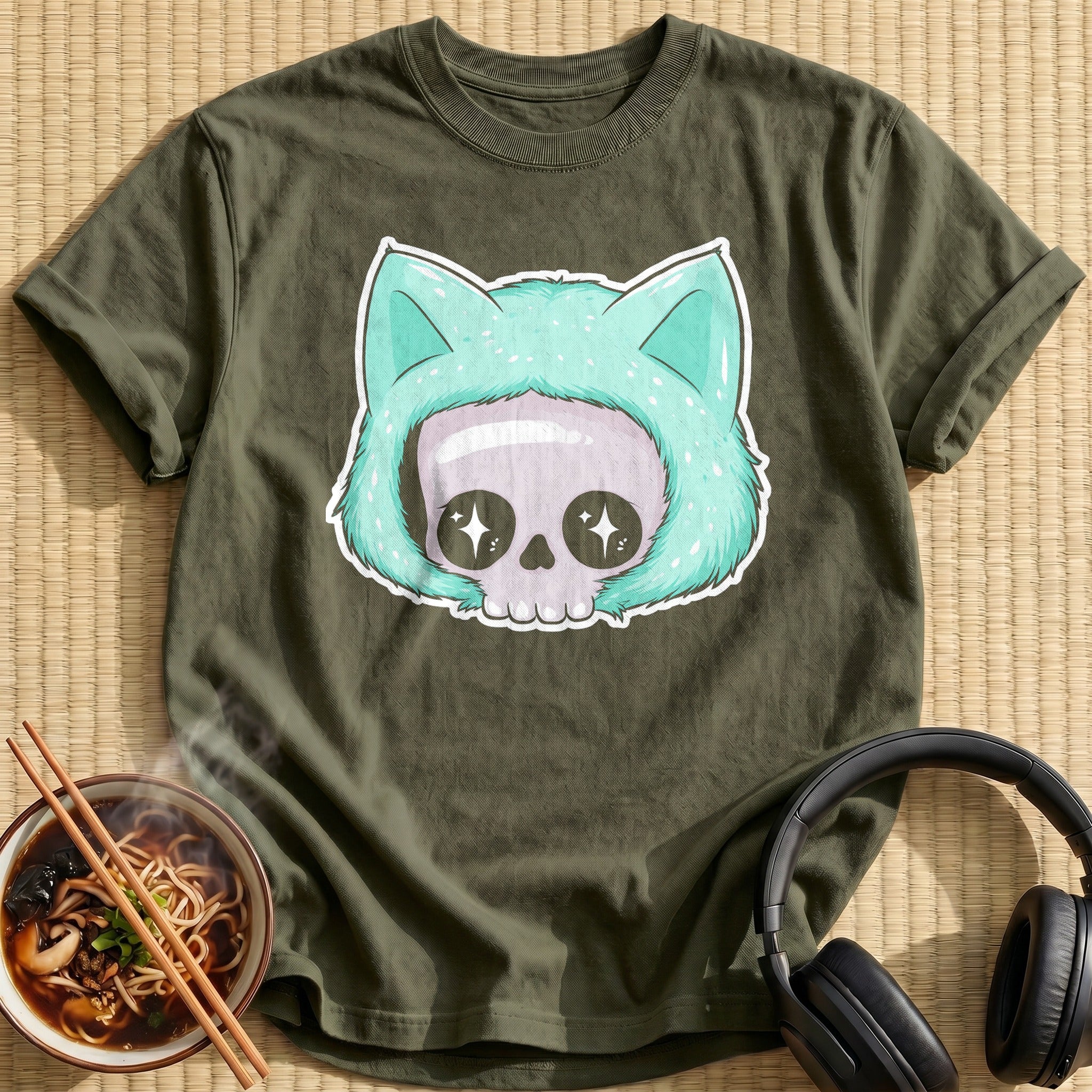 Mint Cat Hood Skull