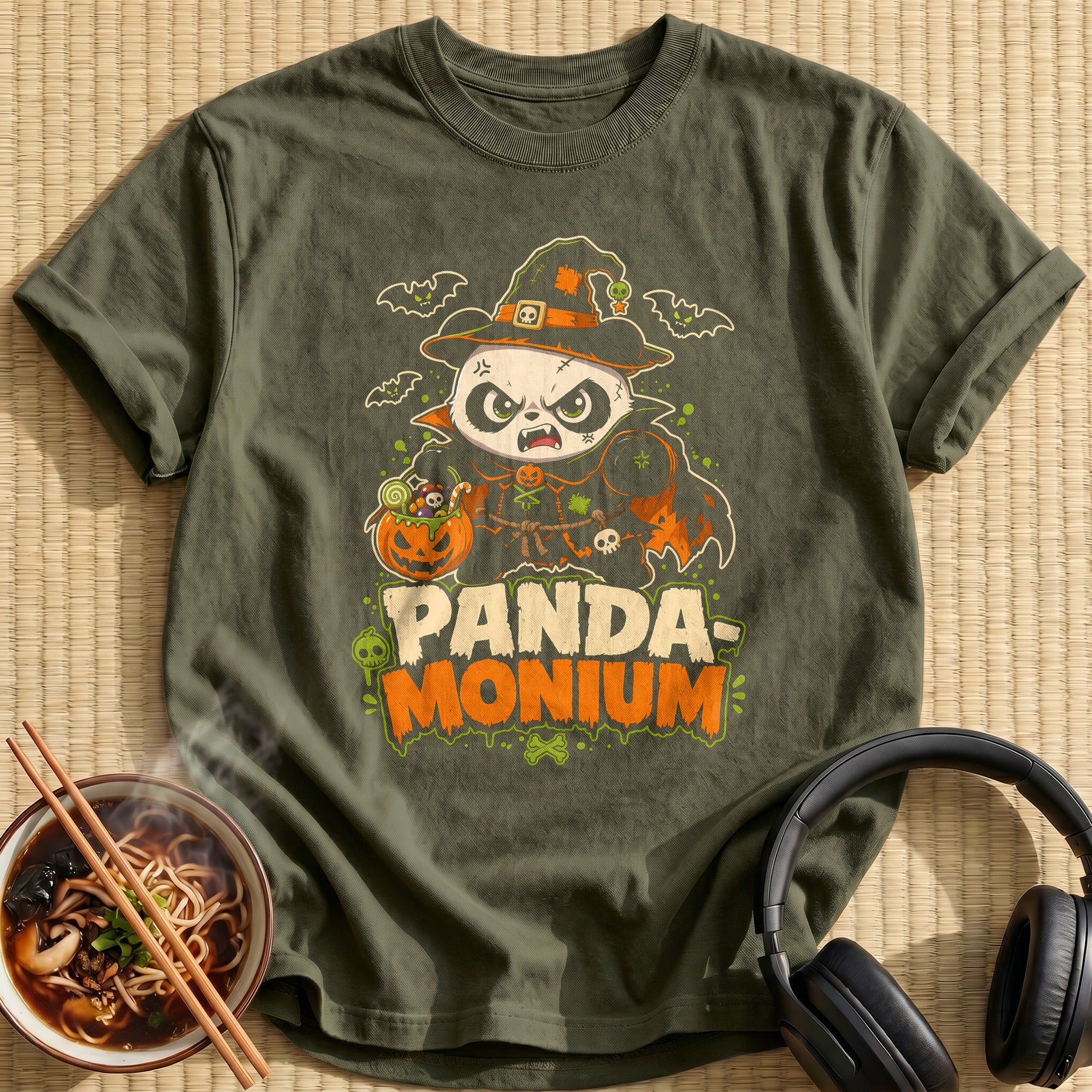 Panda Monium Anime - Military Green