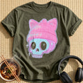 Pink Cat Beanie Skull