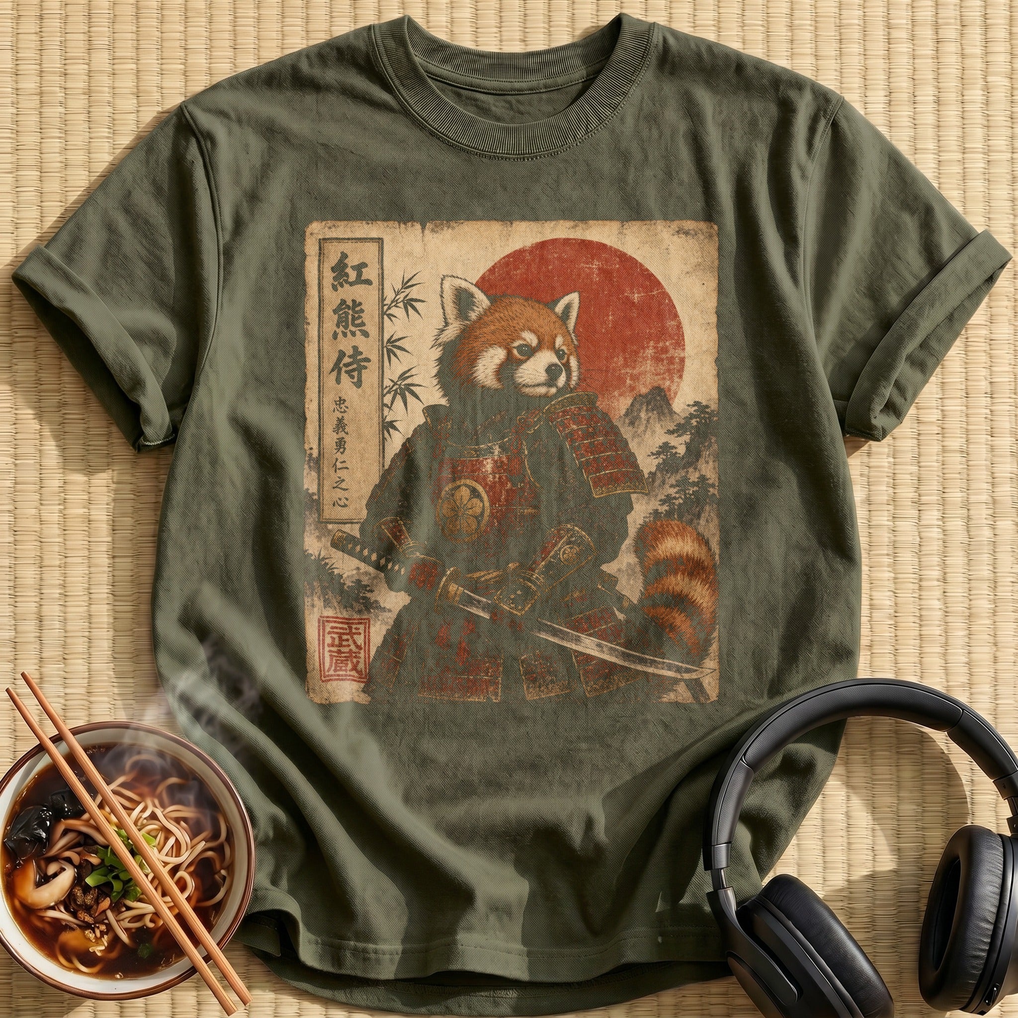 Red Panda Warrior Bamboo Mountains