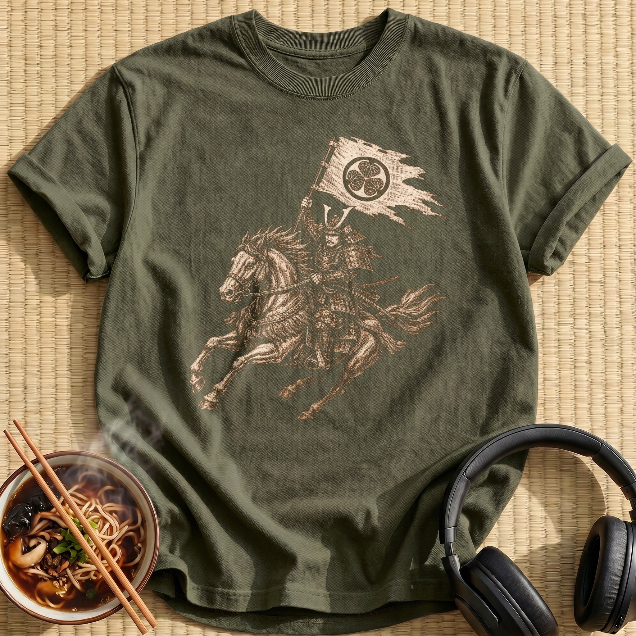 Samurai Warrior Riding Charging Horse