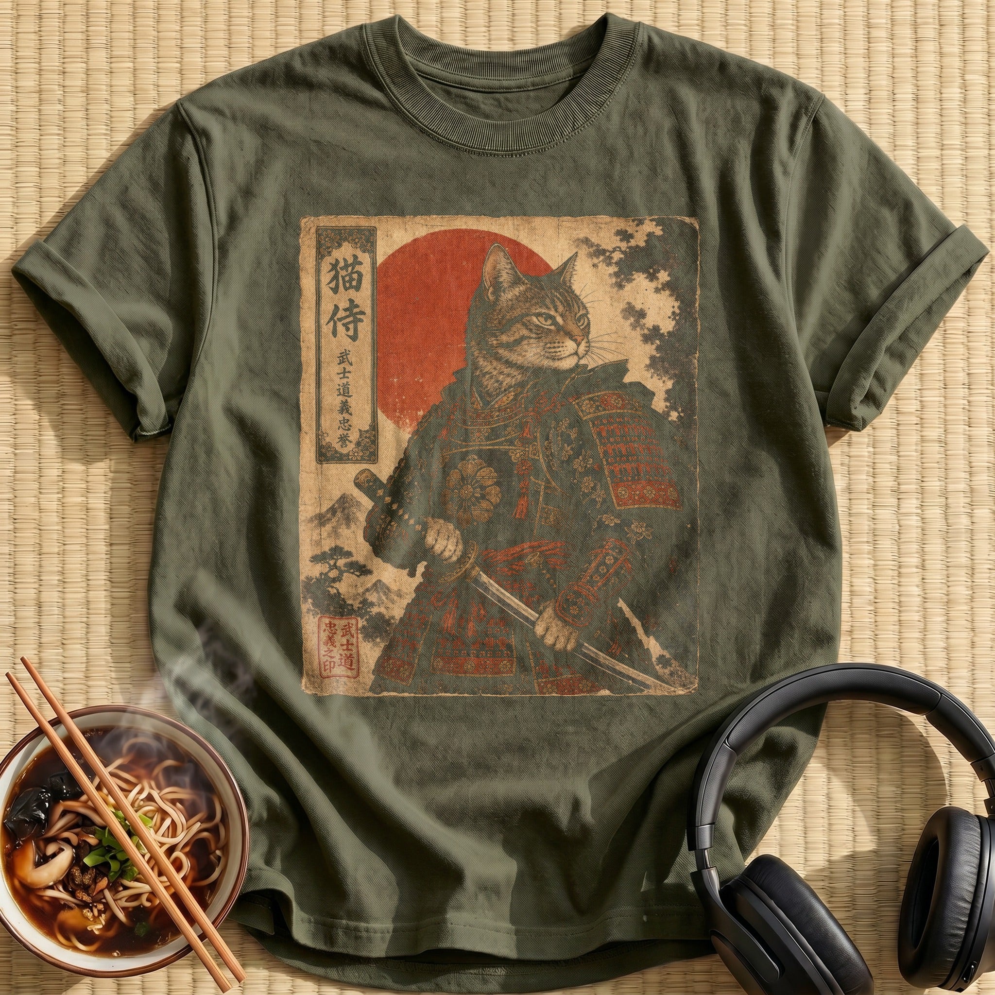 Tabby Cat Samurai With Katana