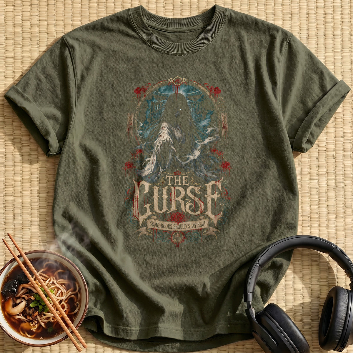 The Curse Anime Yurei - Military Green