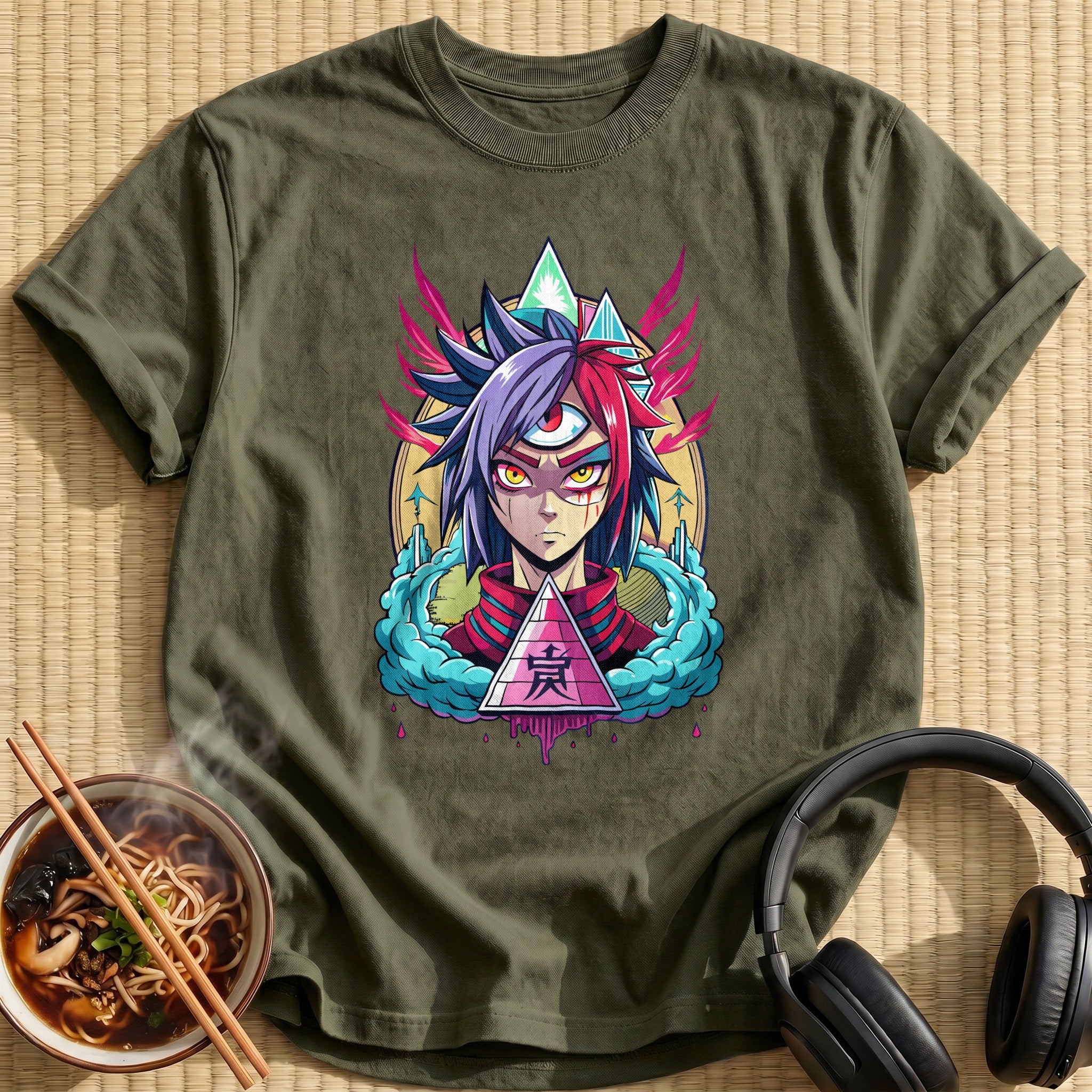 Third Eye Anime Warrior Pyramid - Military Green