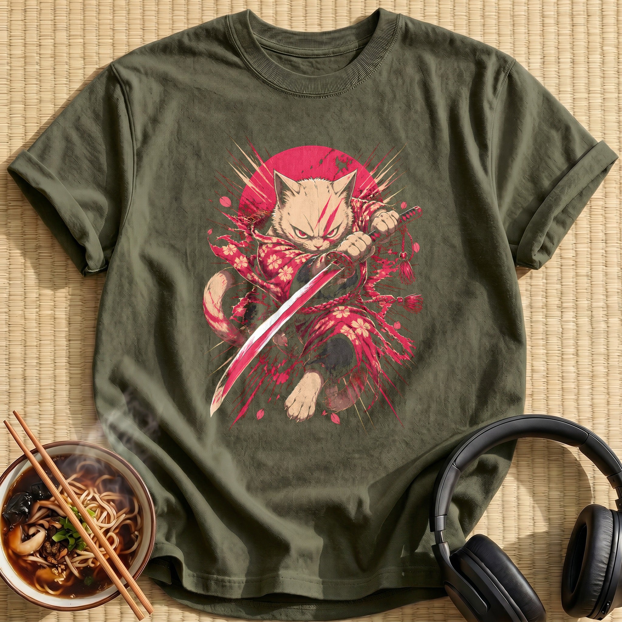 Tt Anime Warrior Cat 12 - Military Green