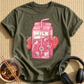 Weirdcore Strawberry Eyeball Milk Carton - Military Green
