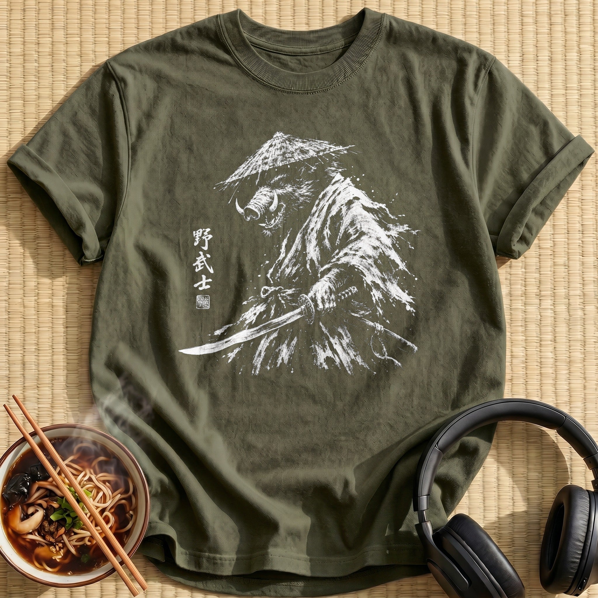 Wild Boar Samurai Ink Portrait