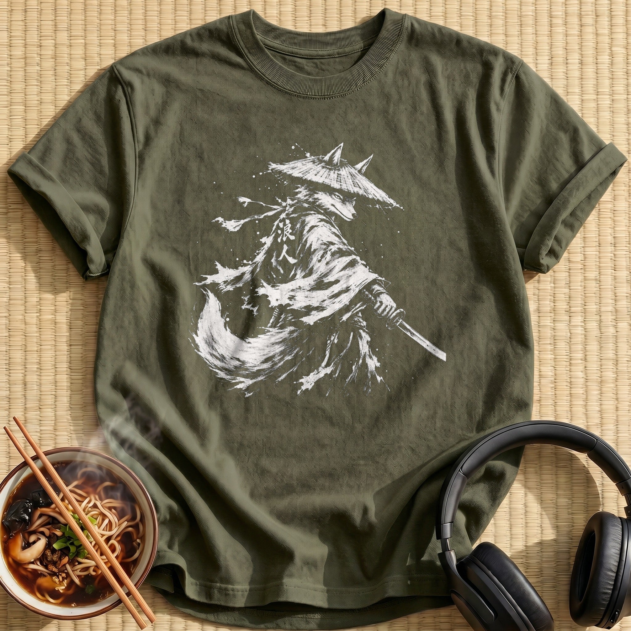 Wolf Ronin Splattered Ink Style