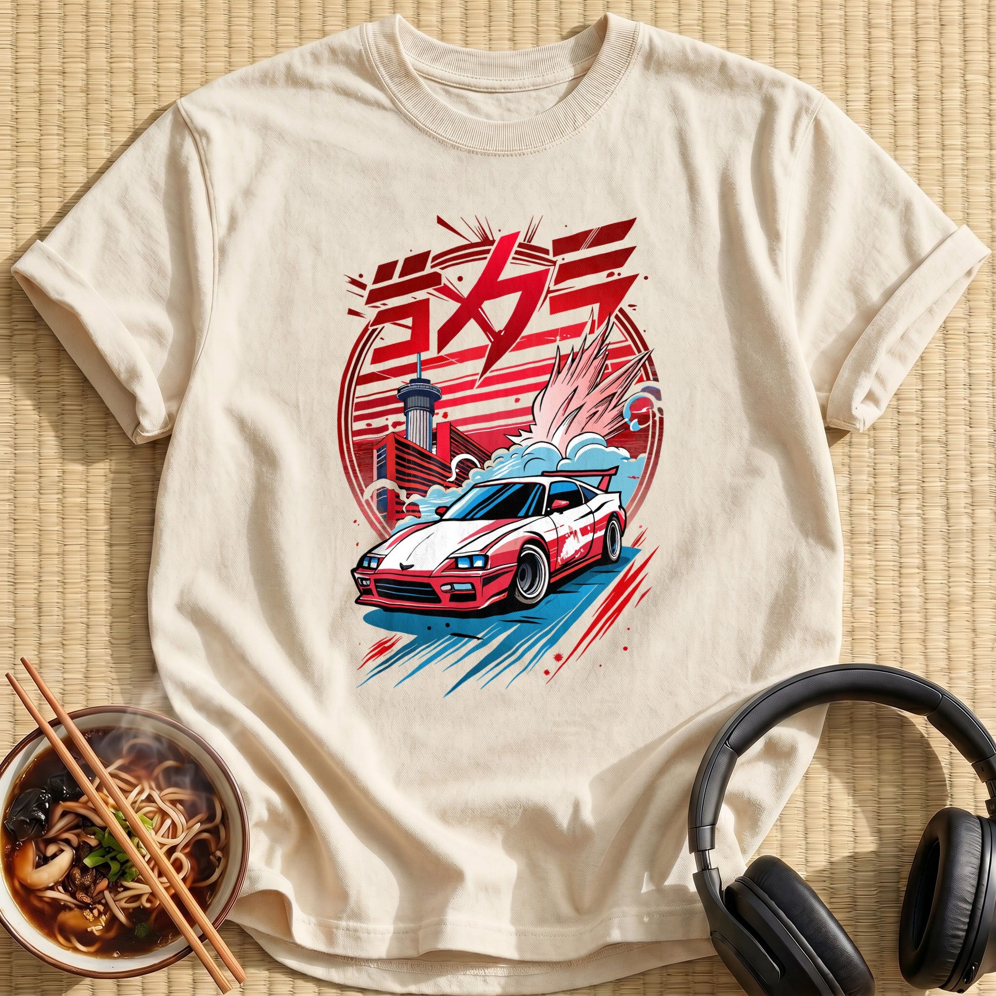 Drifting Sports Car Tokyo Tower - Natural