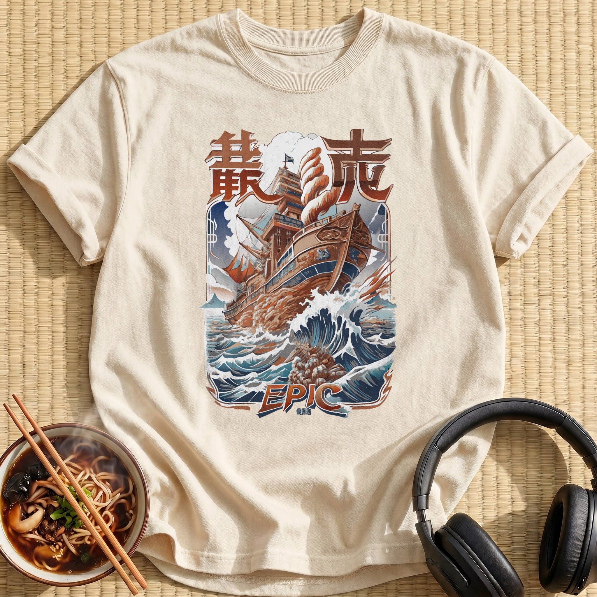 Epic Ship Riding Ocean Waves - Natural