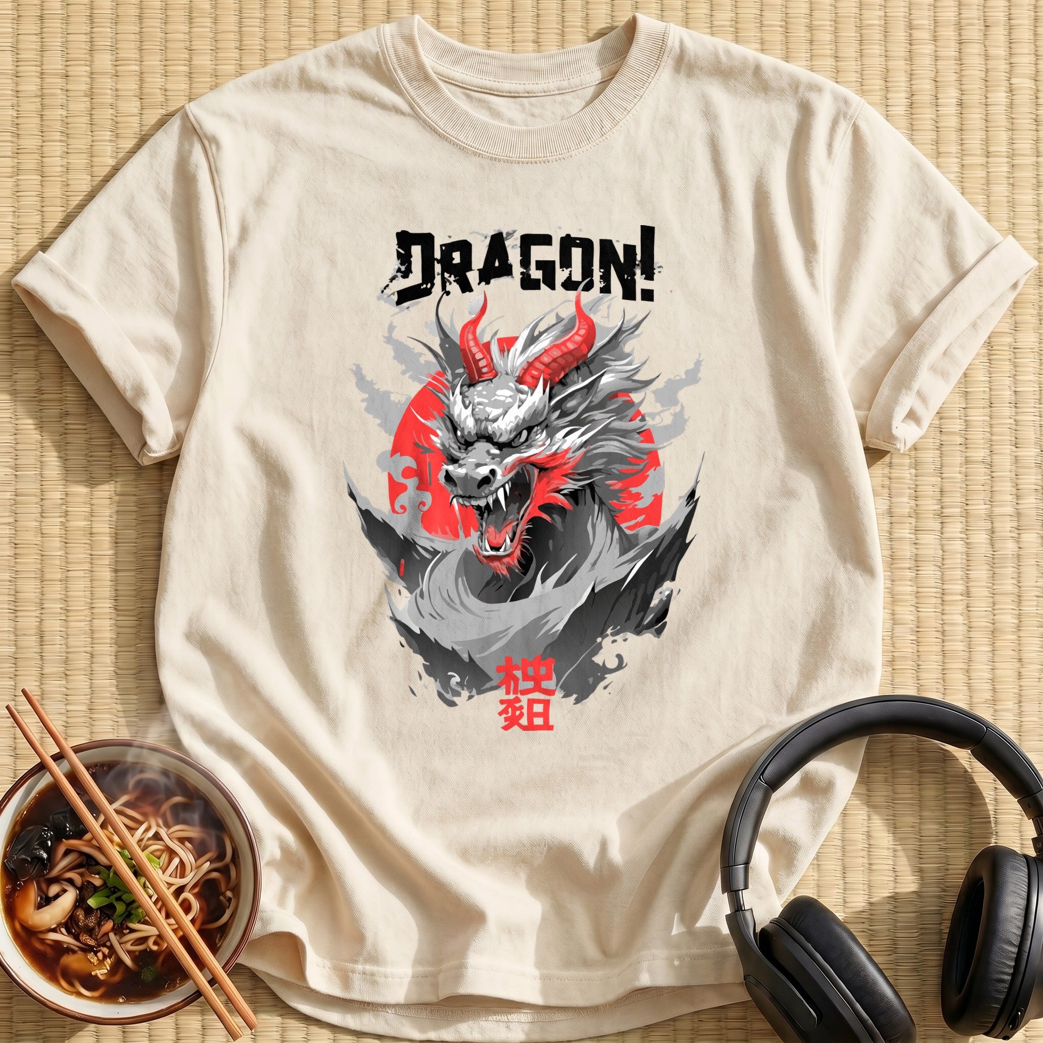 Fierce Horned Dragon Head Roaring - Natural