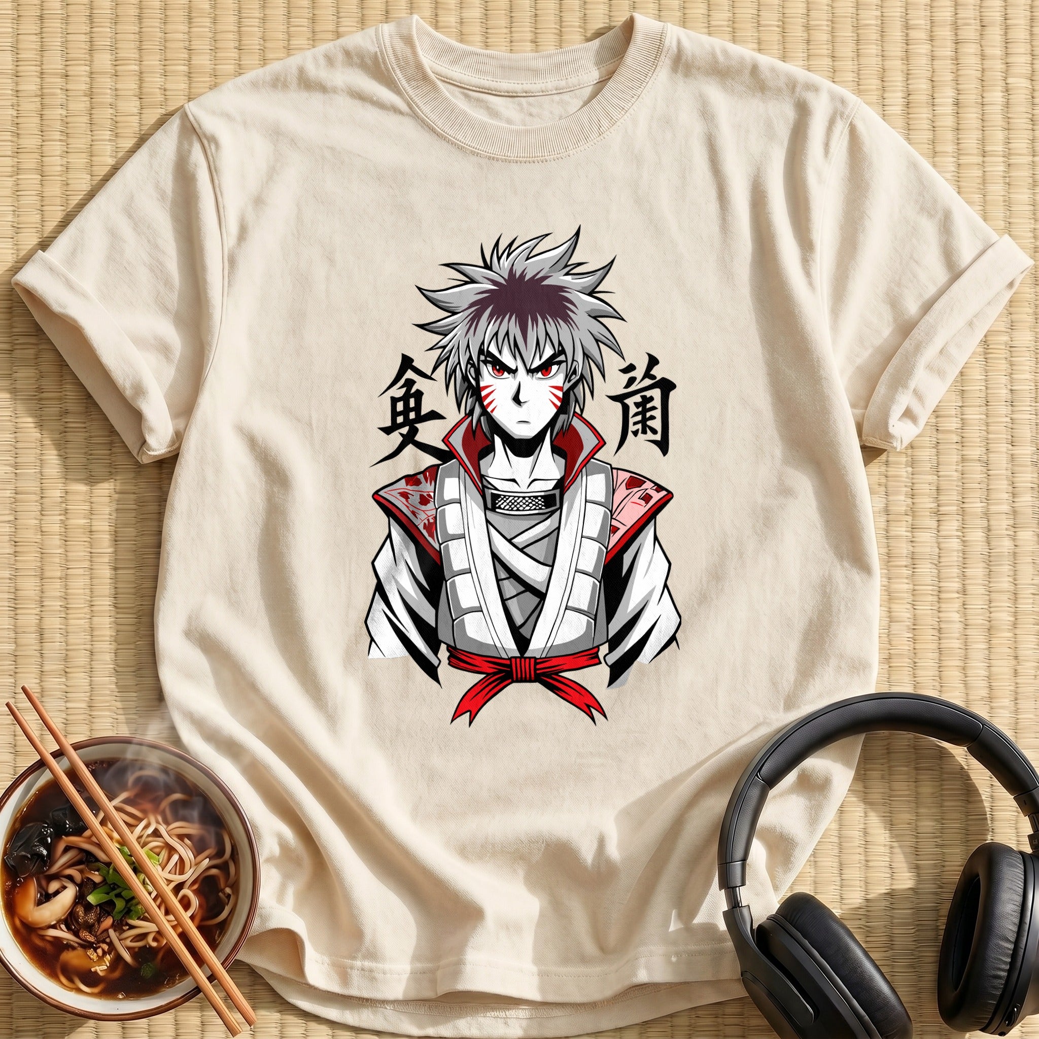 Fierce White Haired Samurai Warrior - Natural