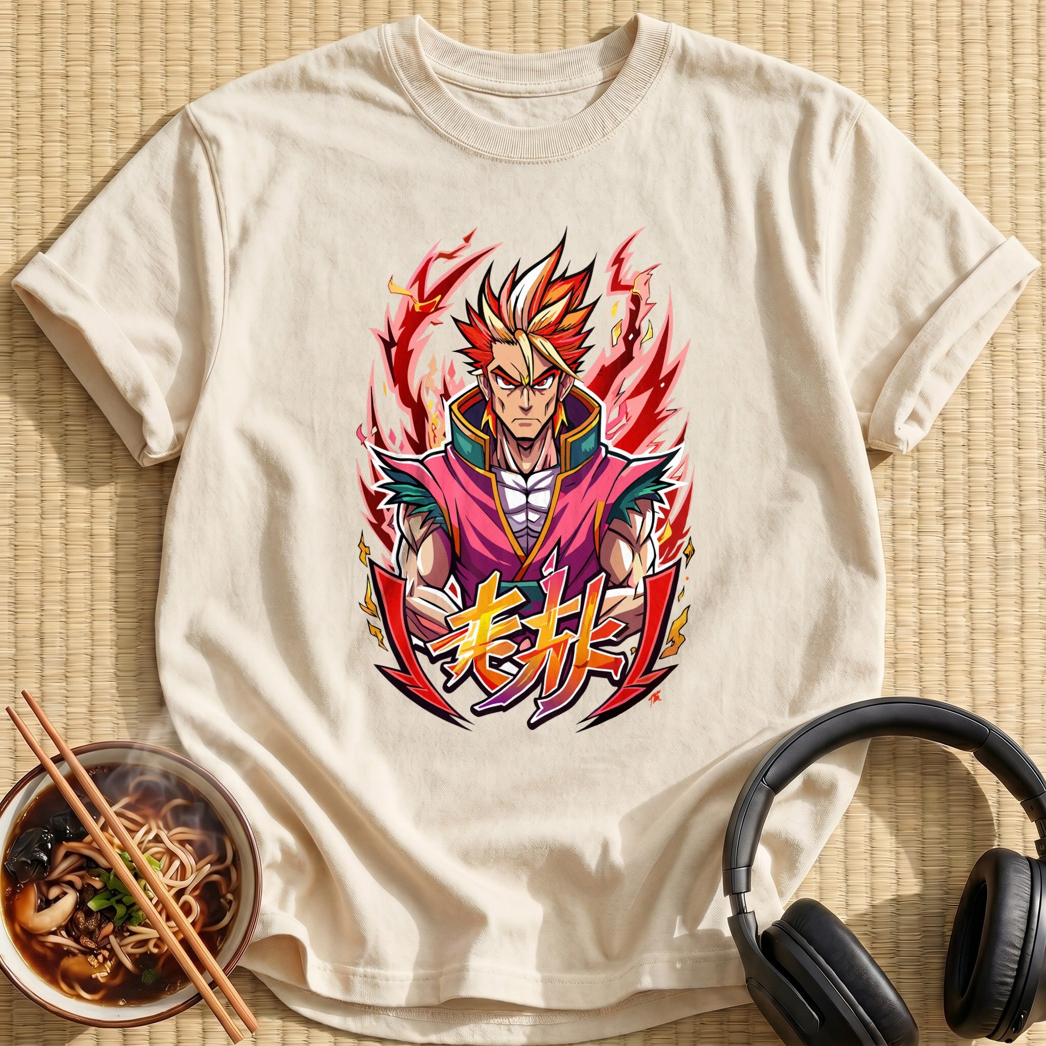 Fiery Flame Haired Anime Fighter - Natural