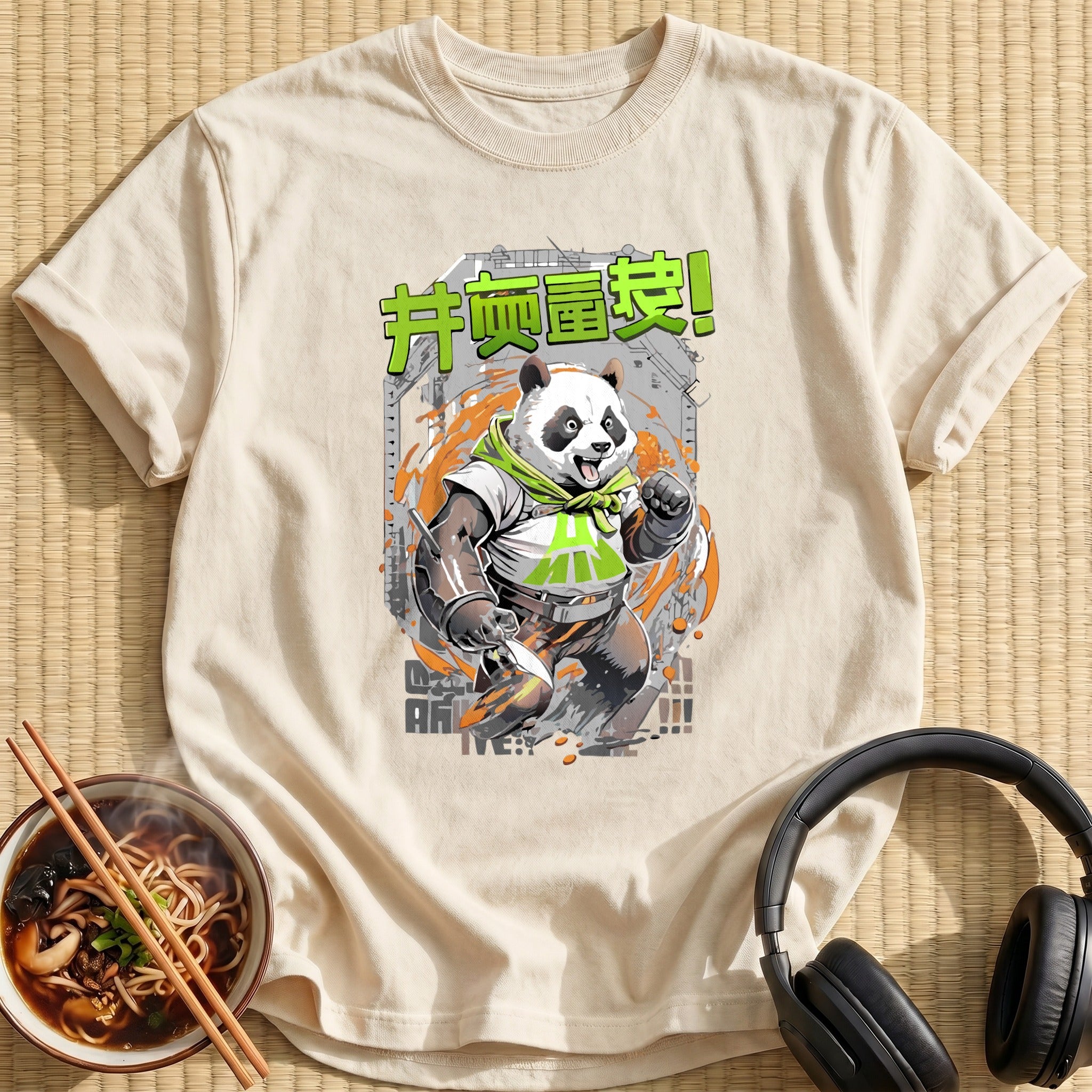 Fighting Panda Green Splash Action - Natural