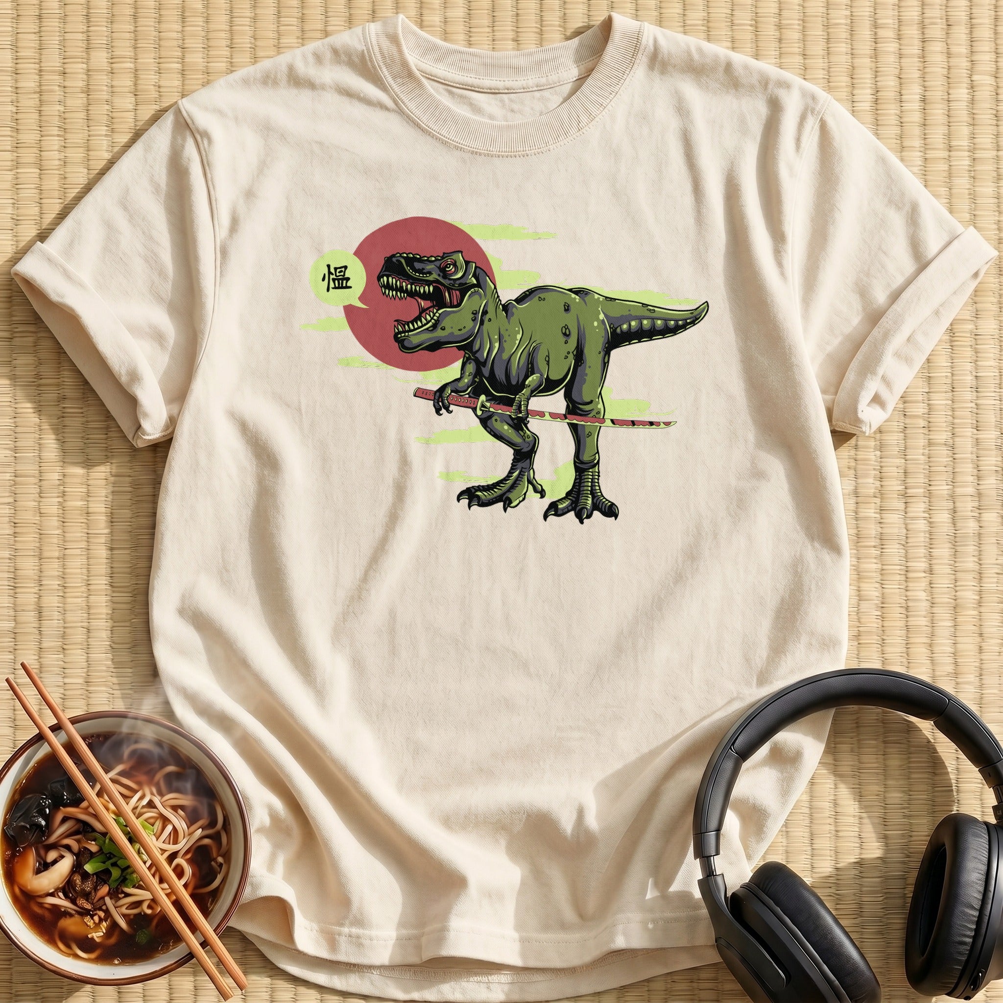 Green Samurai Tyrannosaurus Wielding Katana - Natural