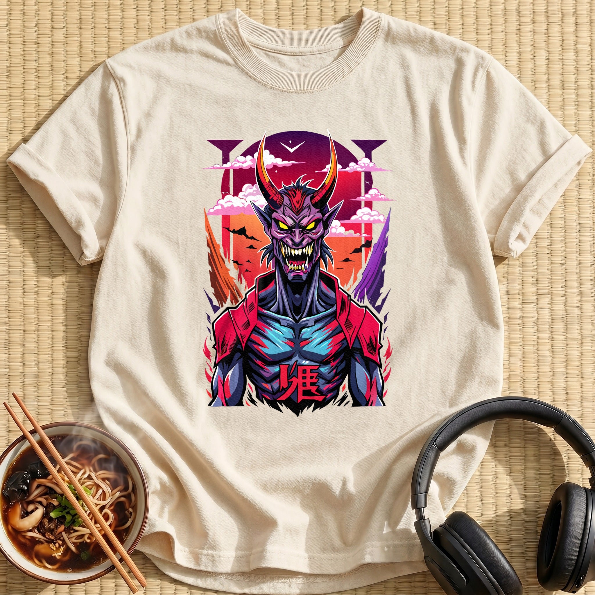 Horned Red Demon Sunset Portrait - Natural