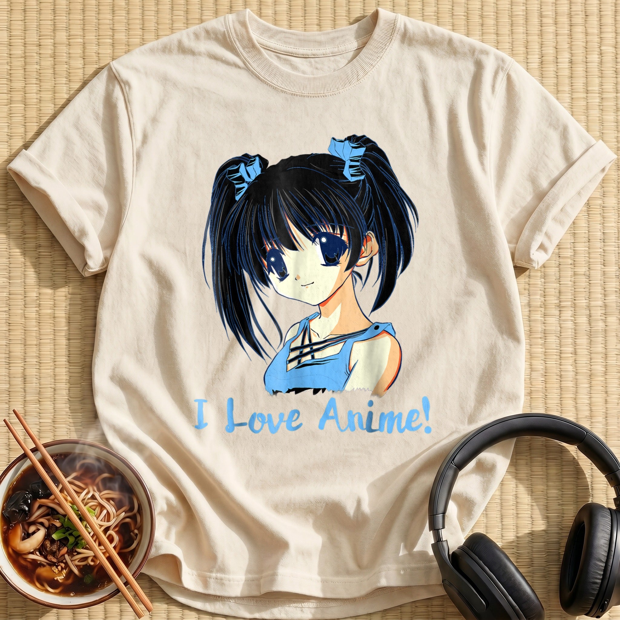 I Love Anime Twintail Girl Portrait - Natural
