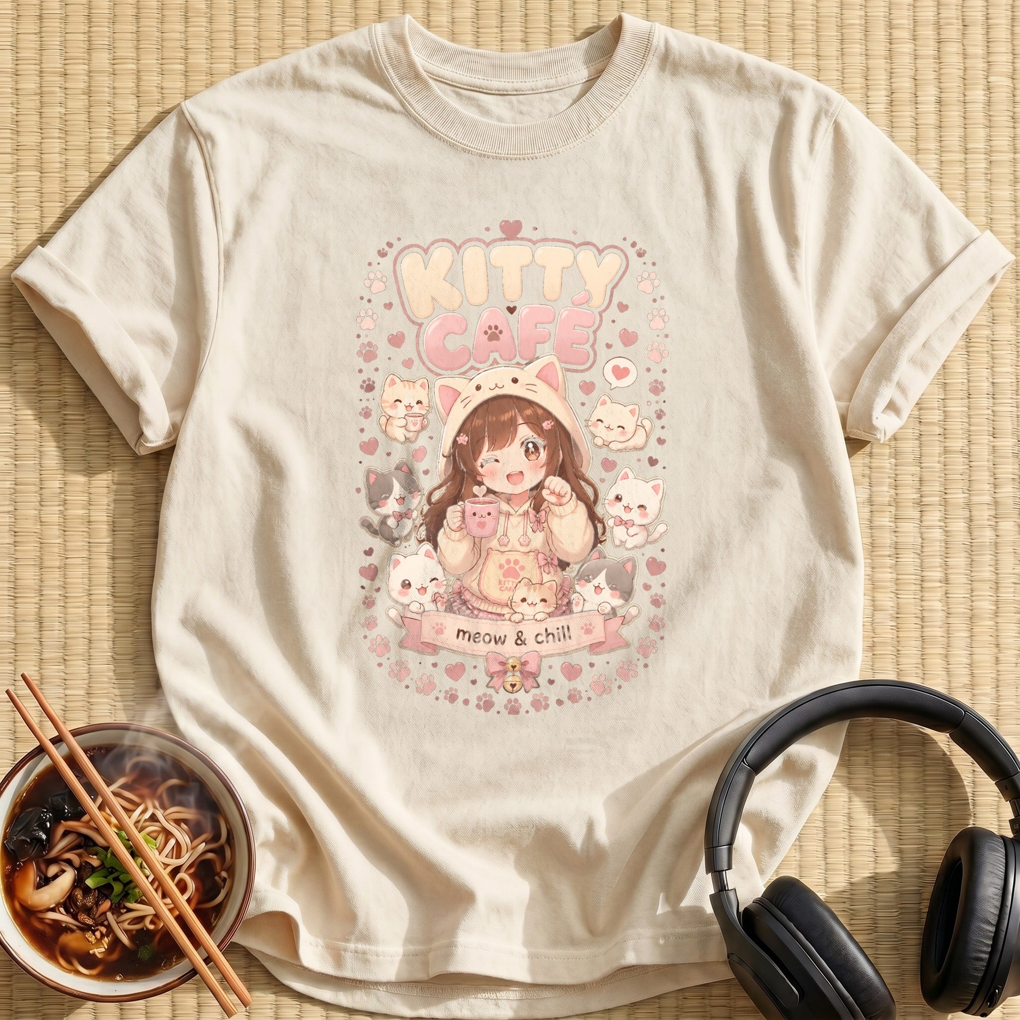 Kitty Café (cream & pink)